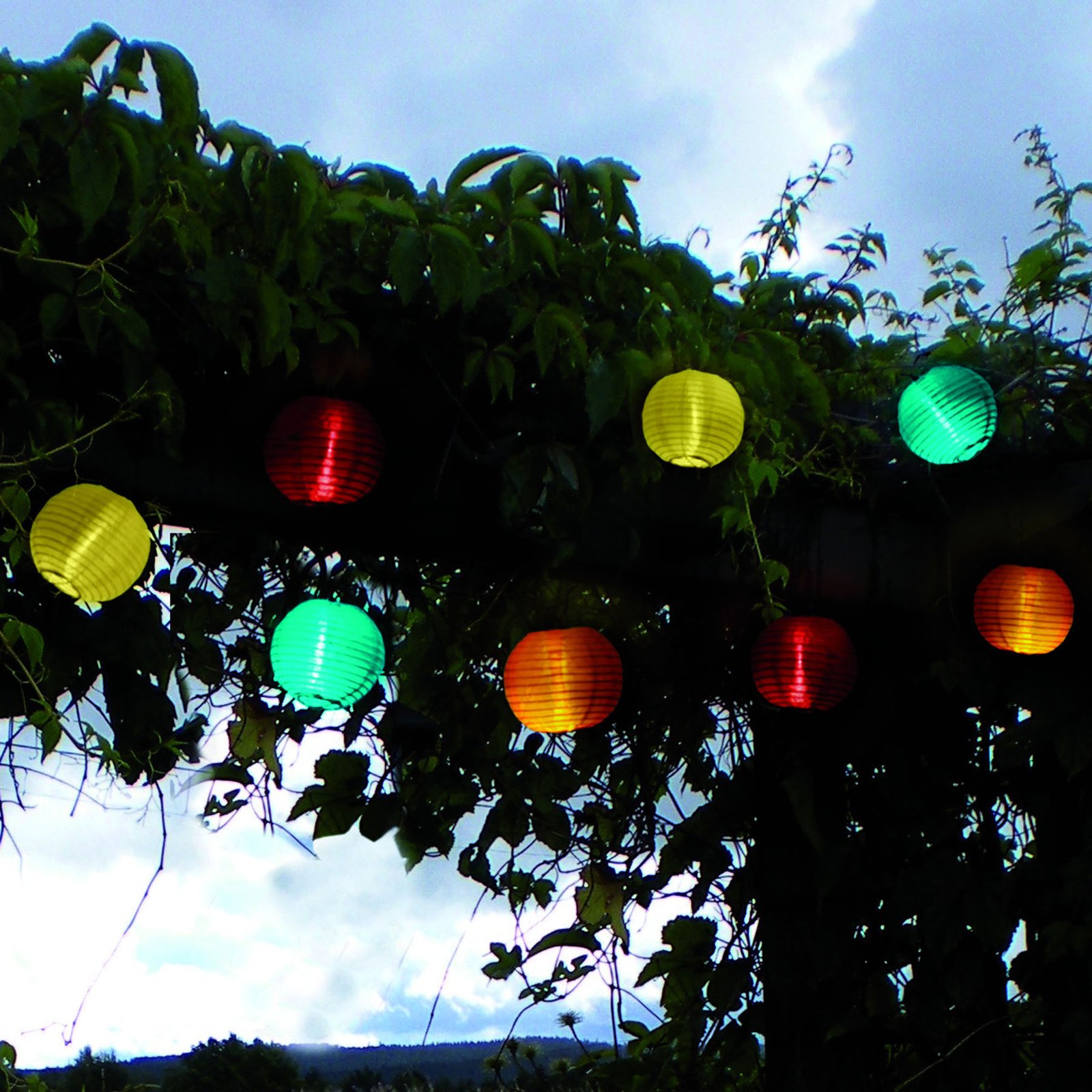 Guirlande lumineuse solaire LED 10 lampes colorées