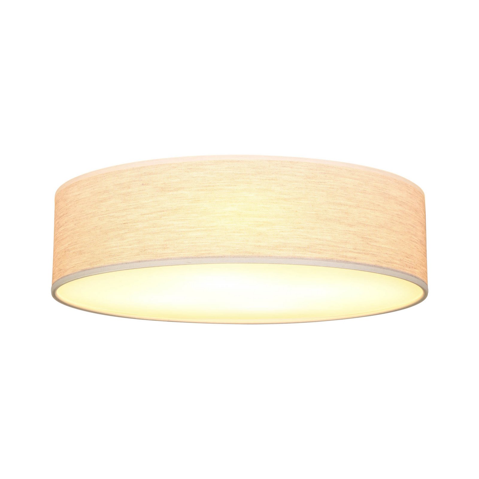 Canvas ceiling light, beige, round