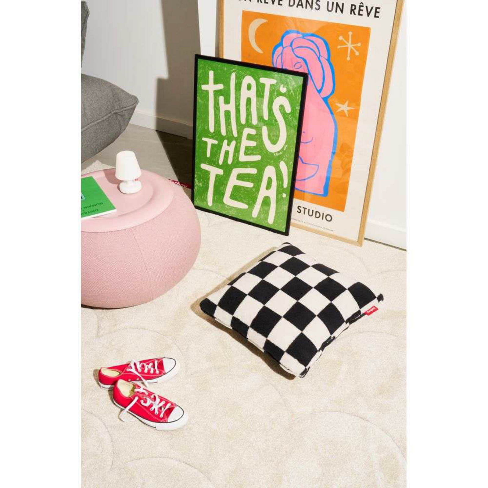 Square Teddy Coussin Chess Black Ecru - Fatboy®
