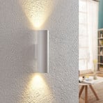 Arcchio Brinja wall light, white, metal, up/down, GU10