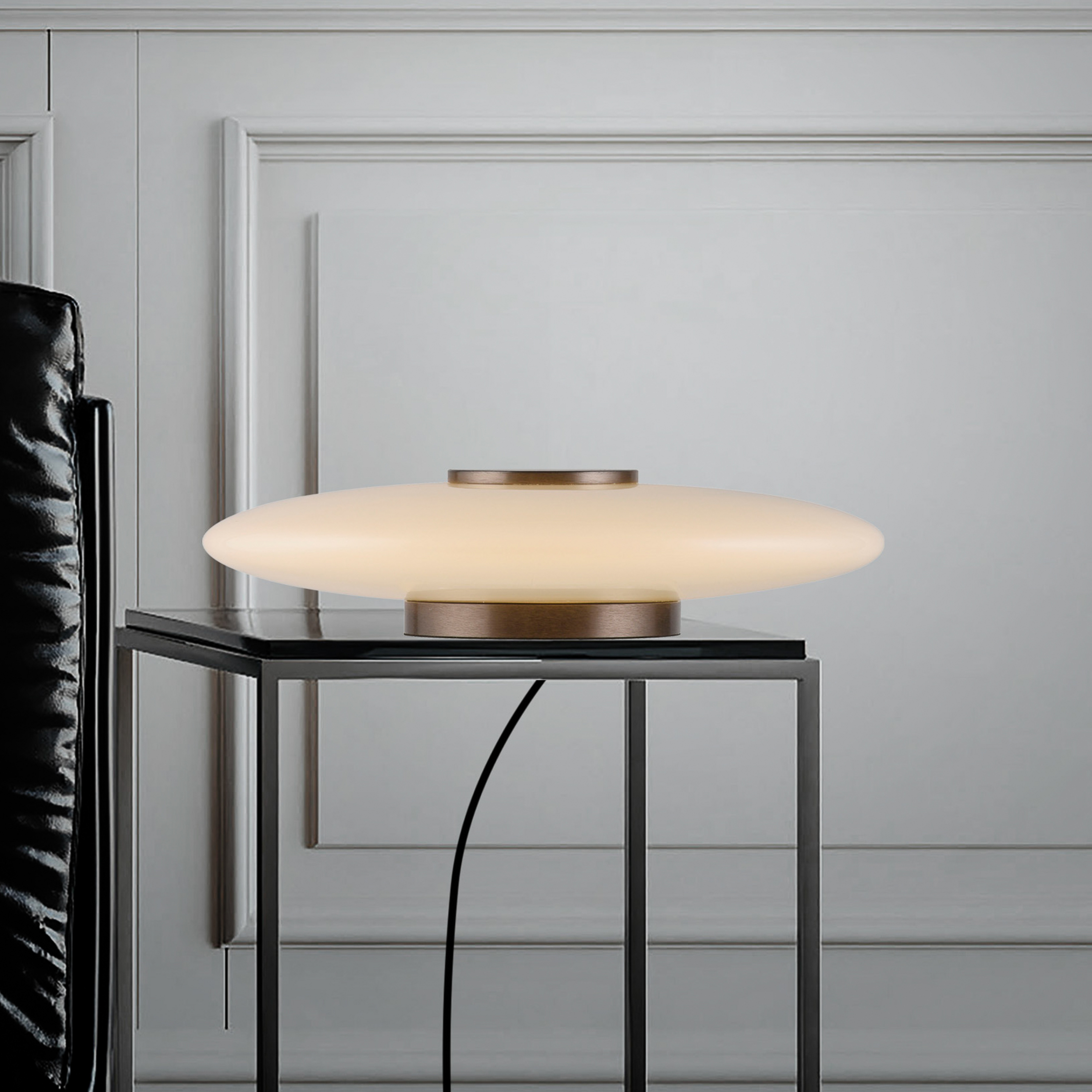 PURE LED laualamp Vitrum pruun/opal, klaas/alumiinium dimmer
