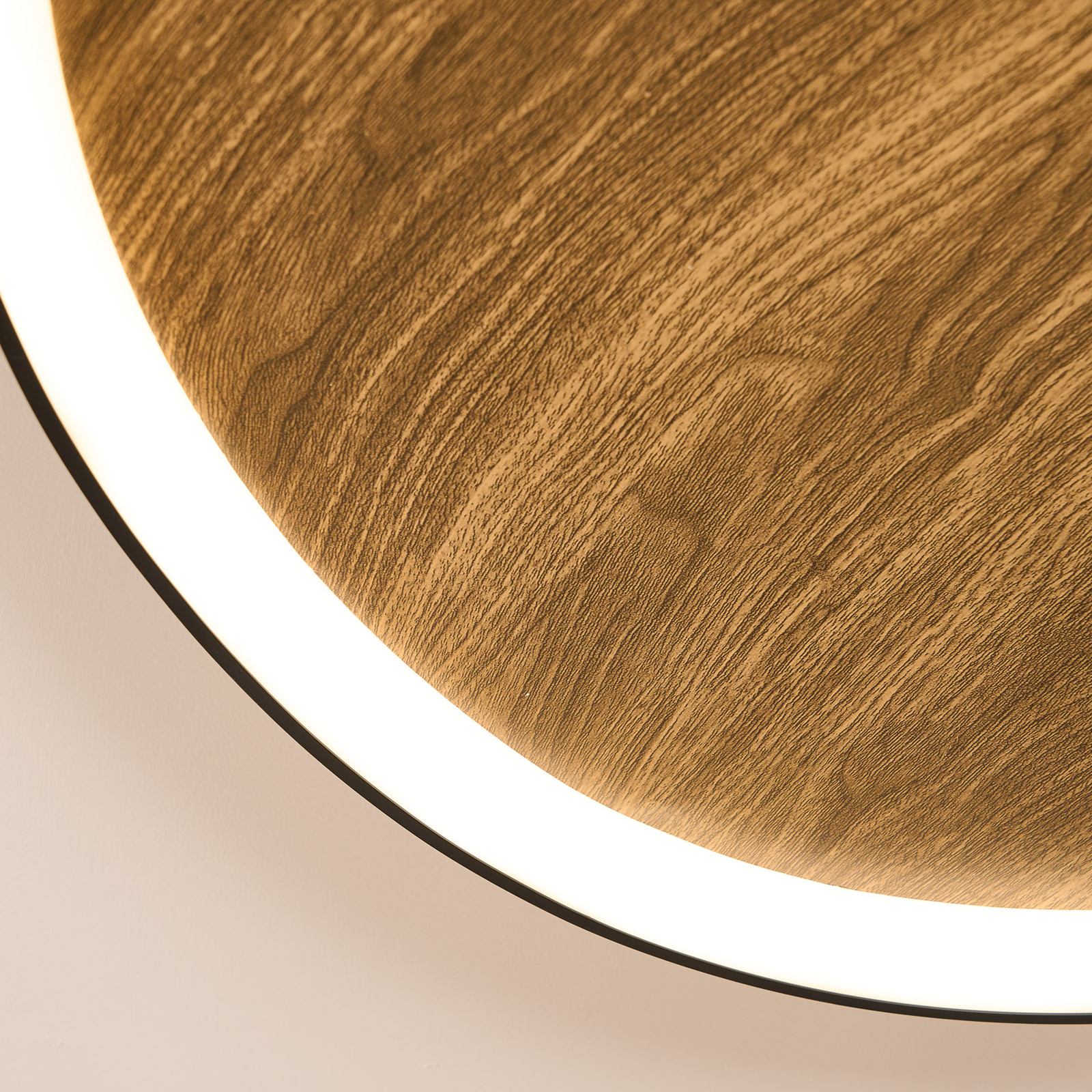 Stropní svítidlo Bezi LED, světlé dřevo, Ø 85 cm, dřevo, CCT