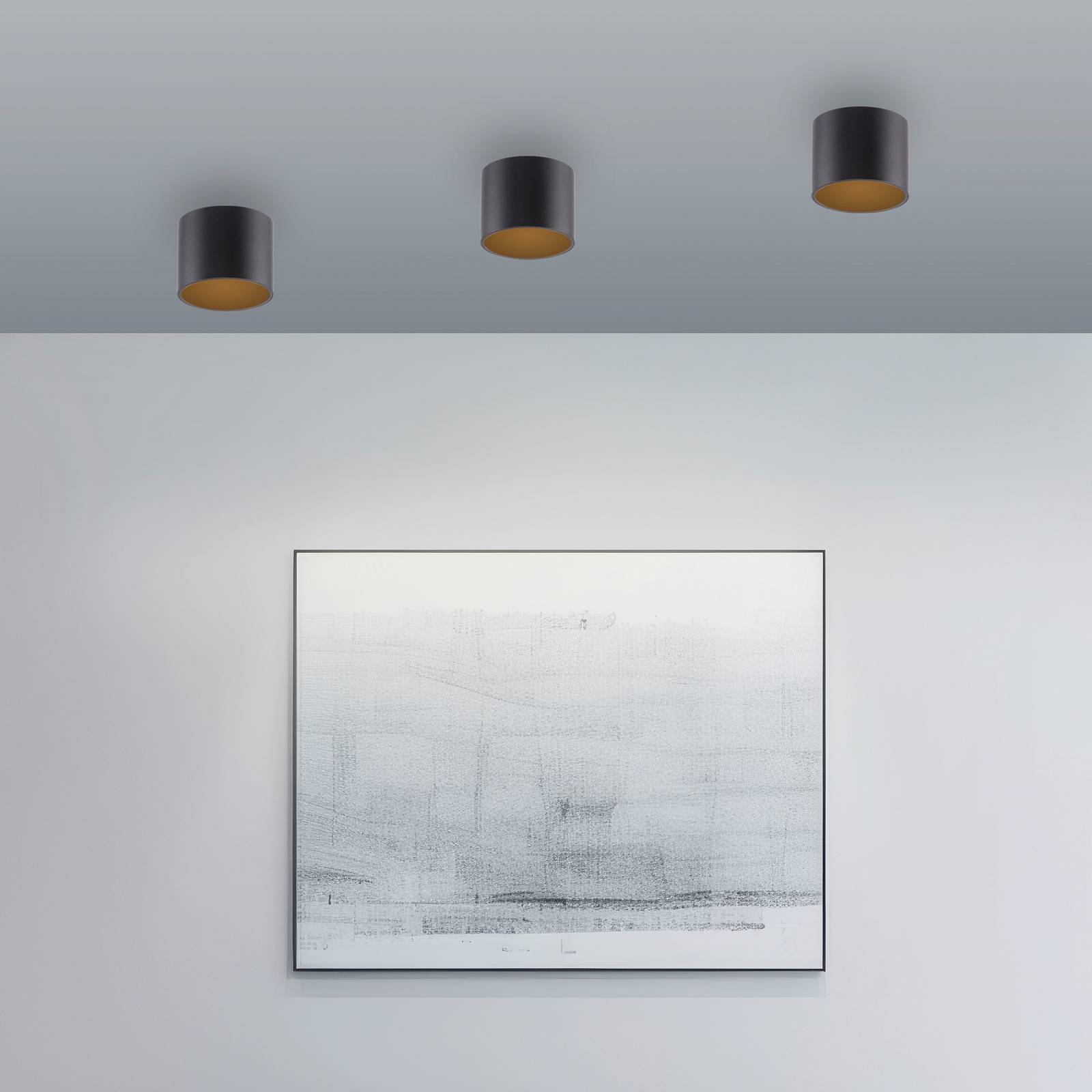 PURE lampa sufitowa LED do łazienki Point, czarna, Ø 18 cm, IP44