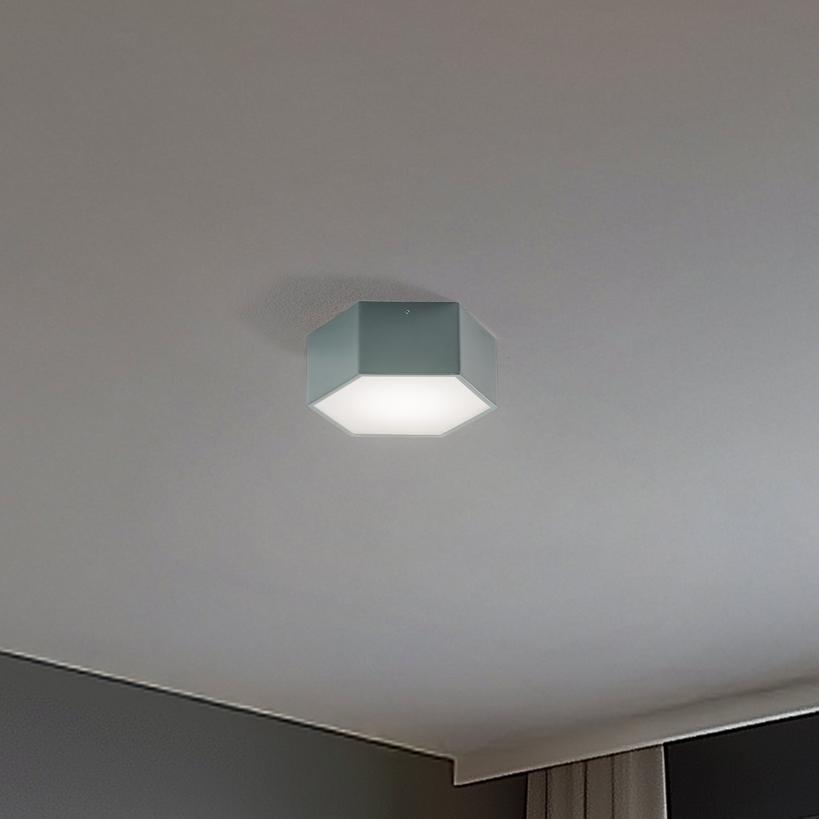 LED griestu lampa Libre, salvijas zaļa, tērauds, 3000 K
