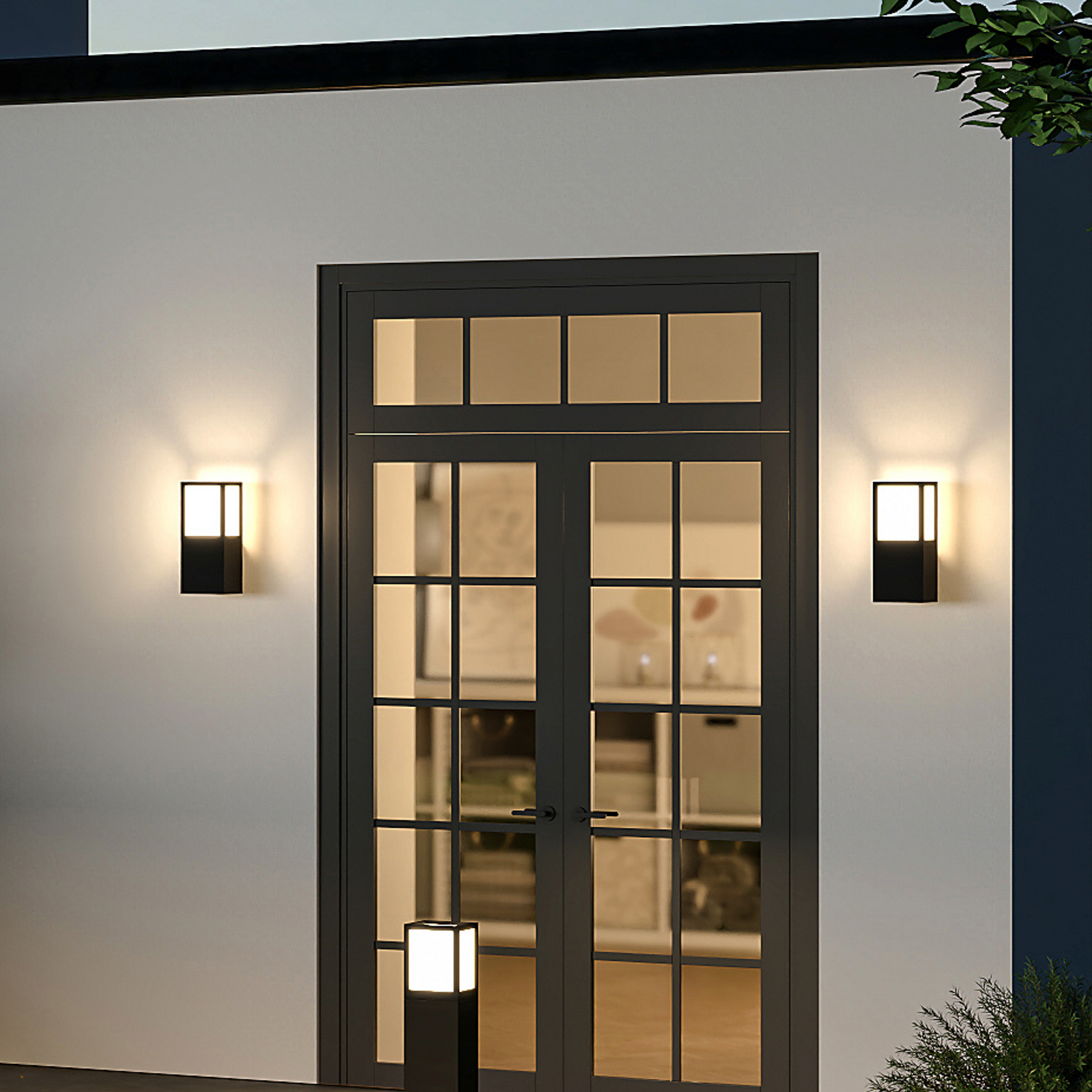 Außenwandleuchte Facado 2 Square, Alu, dunkelgrau, E27