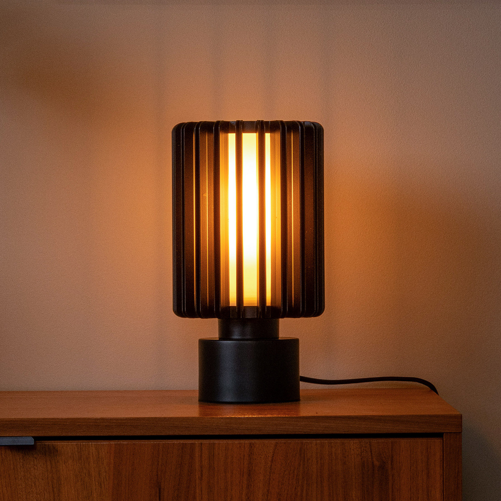 Lucide Lampa de masă Lambres negru înălțime 27 cm metal - Camera de zi / sufragerie - Aluminiu