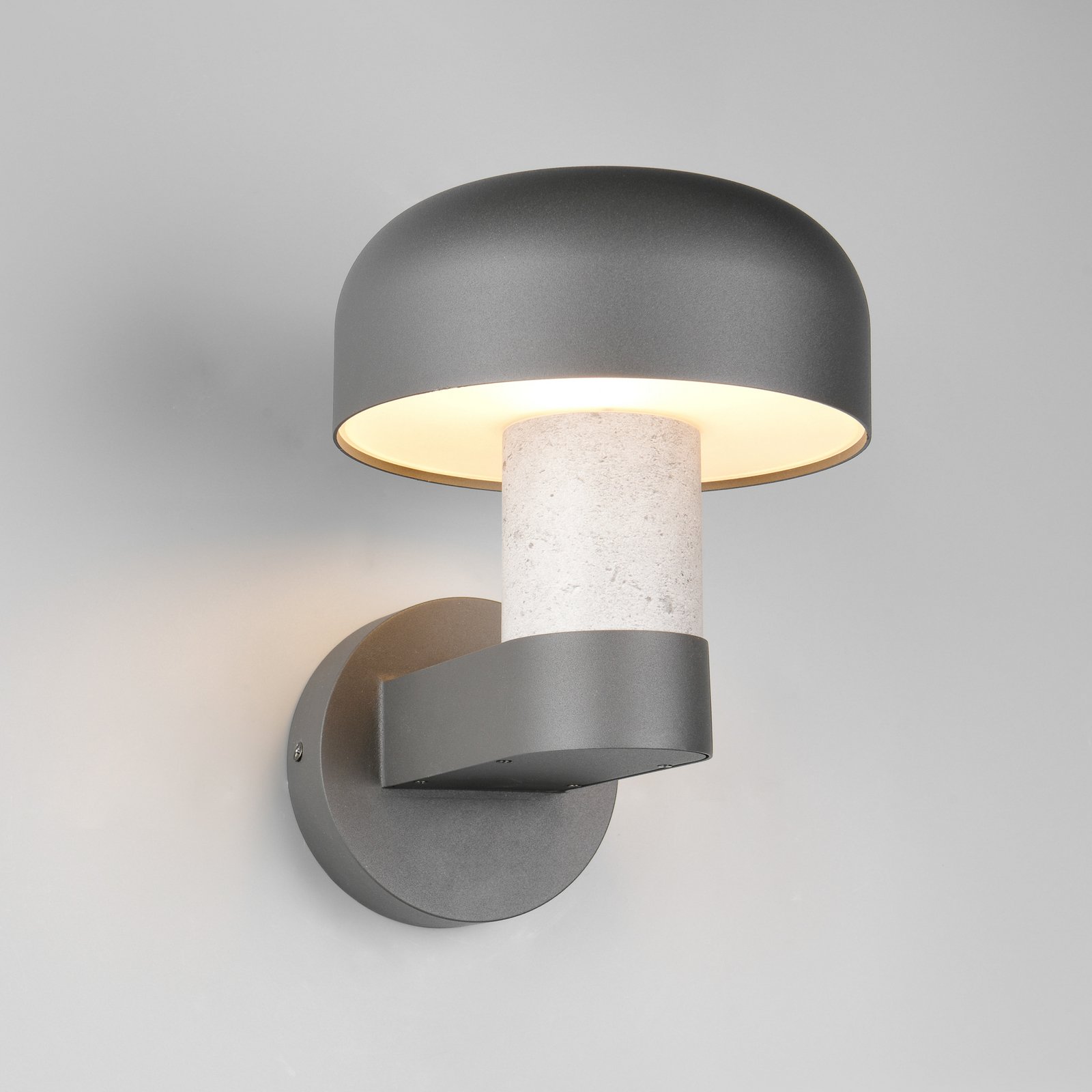 Fraser outdoor wall light, grey/concrete look, aluminium, IP54, E27