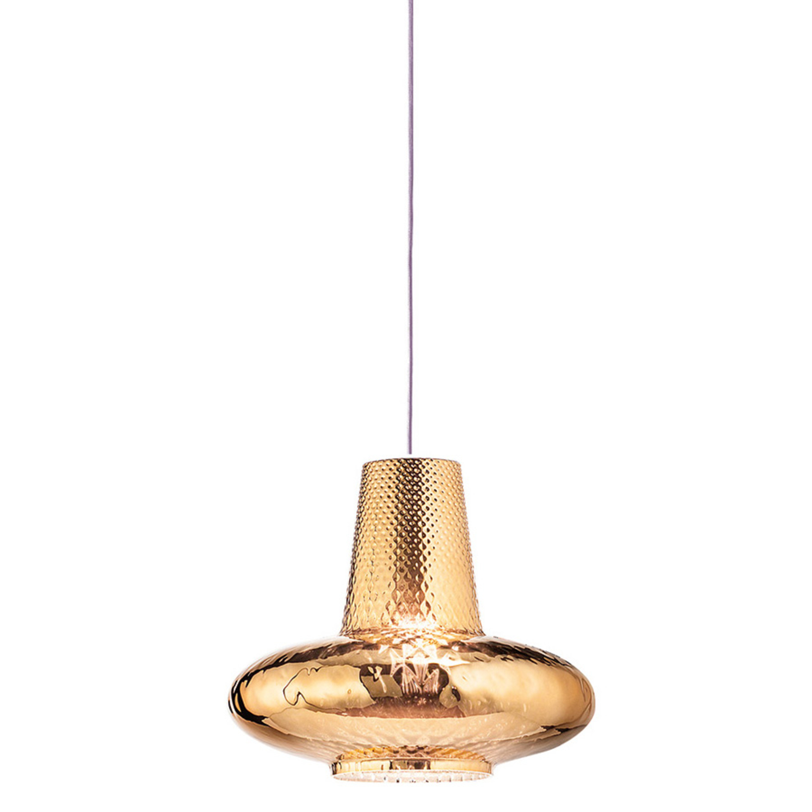 Giulietta hanging light 130 cm old gold metallic