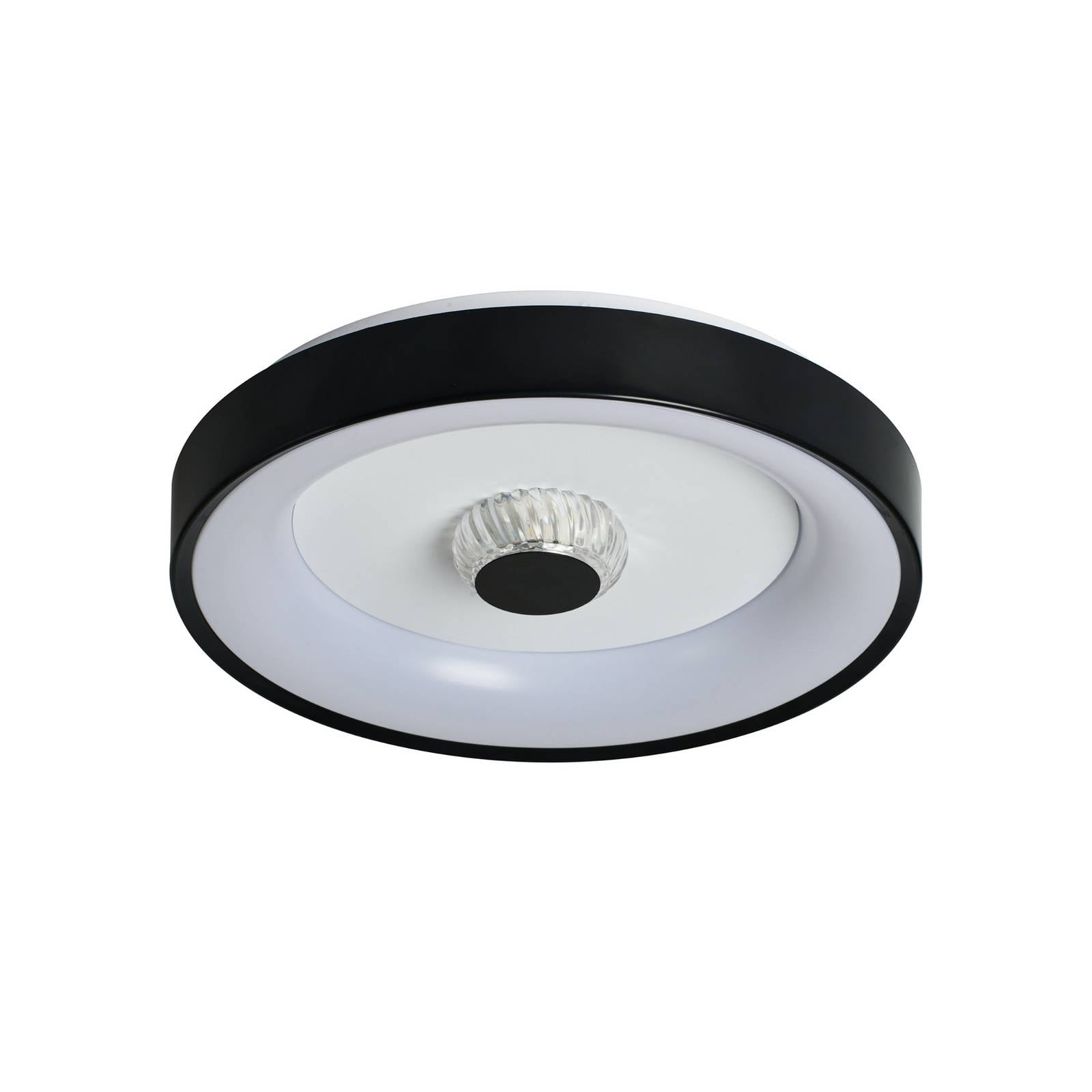 Searchlight Plafonnier LED Polka, noir/blanc, Ø 38 cm, fer/acrylique