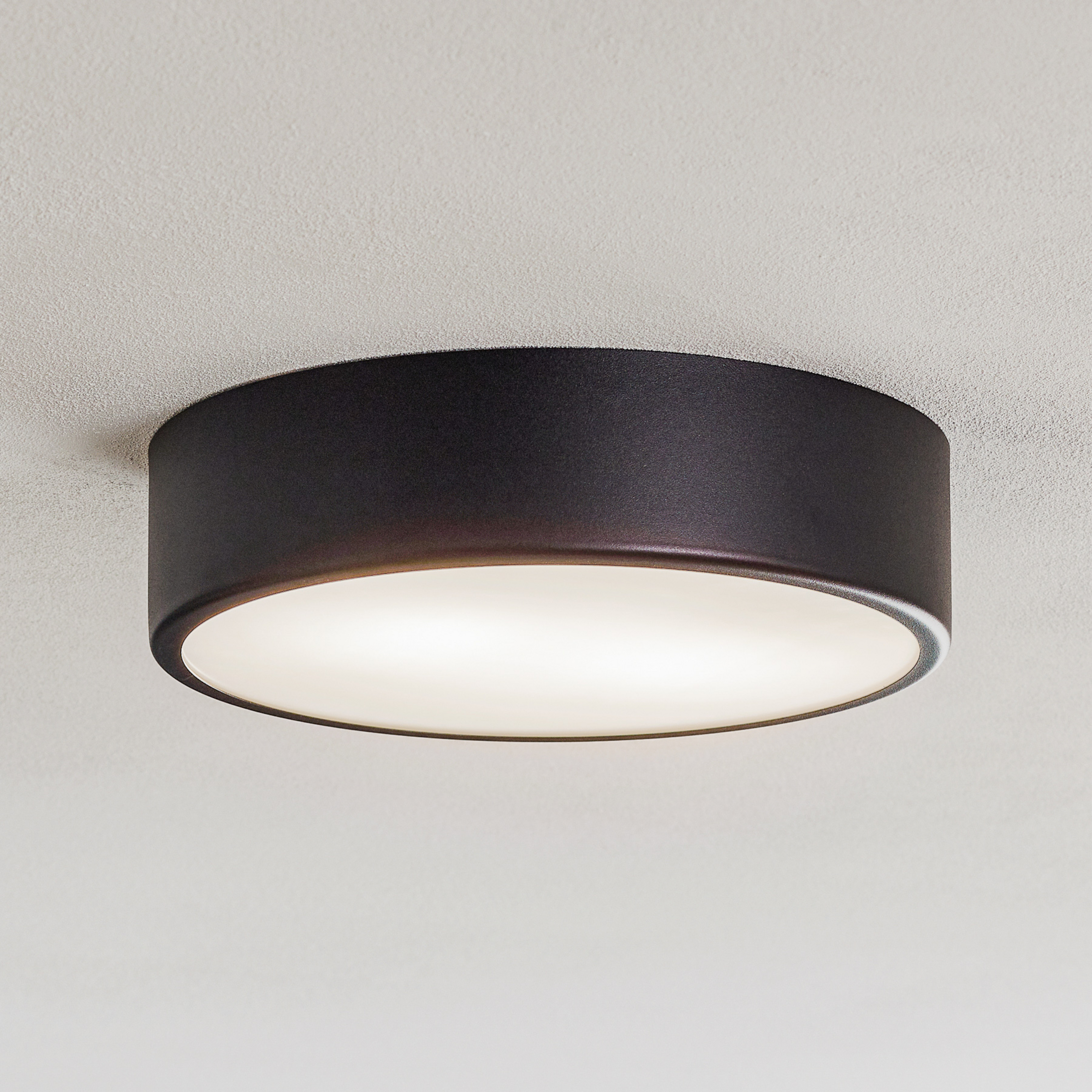 Griestu lampa Cleo, Ø 30 cm, IP20, melna, metāls, E27