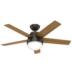 Hunter Stile fan with light, walnut/walnut