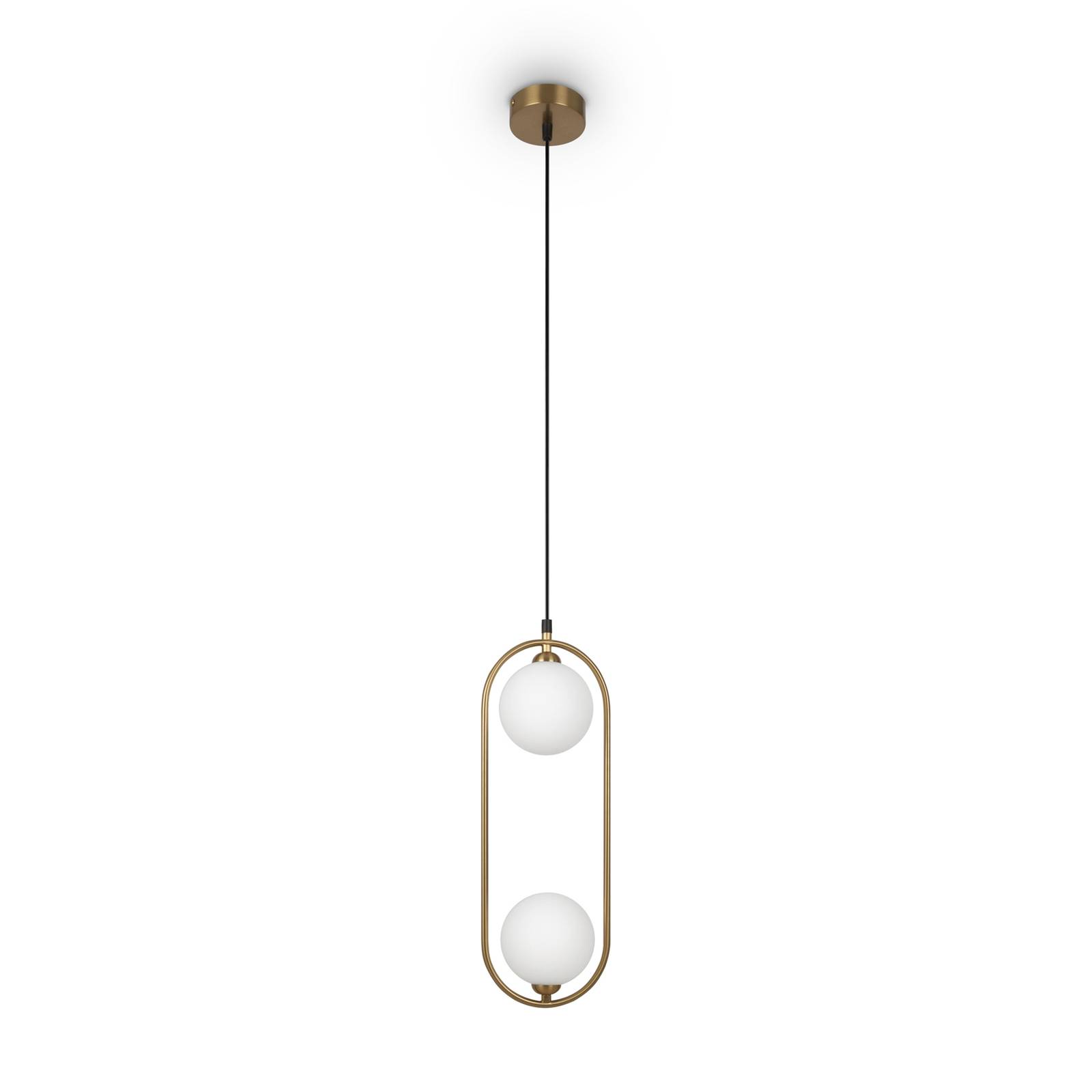 Ring Moderne 2-flammige Kugel-Pendel-Deckenleuchte Messing G9 - Maytoni