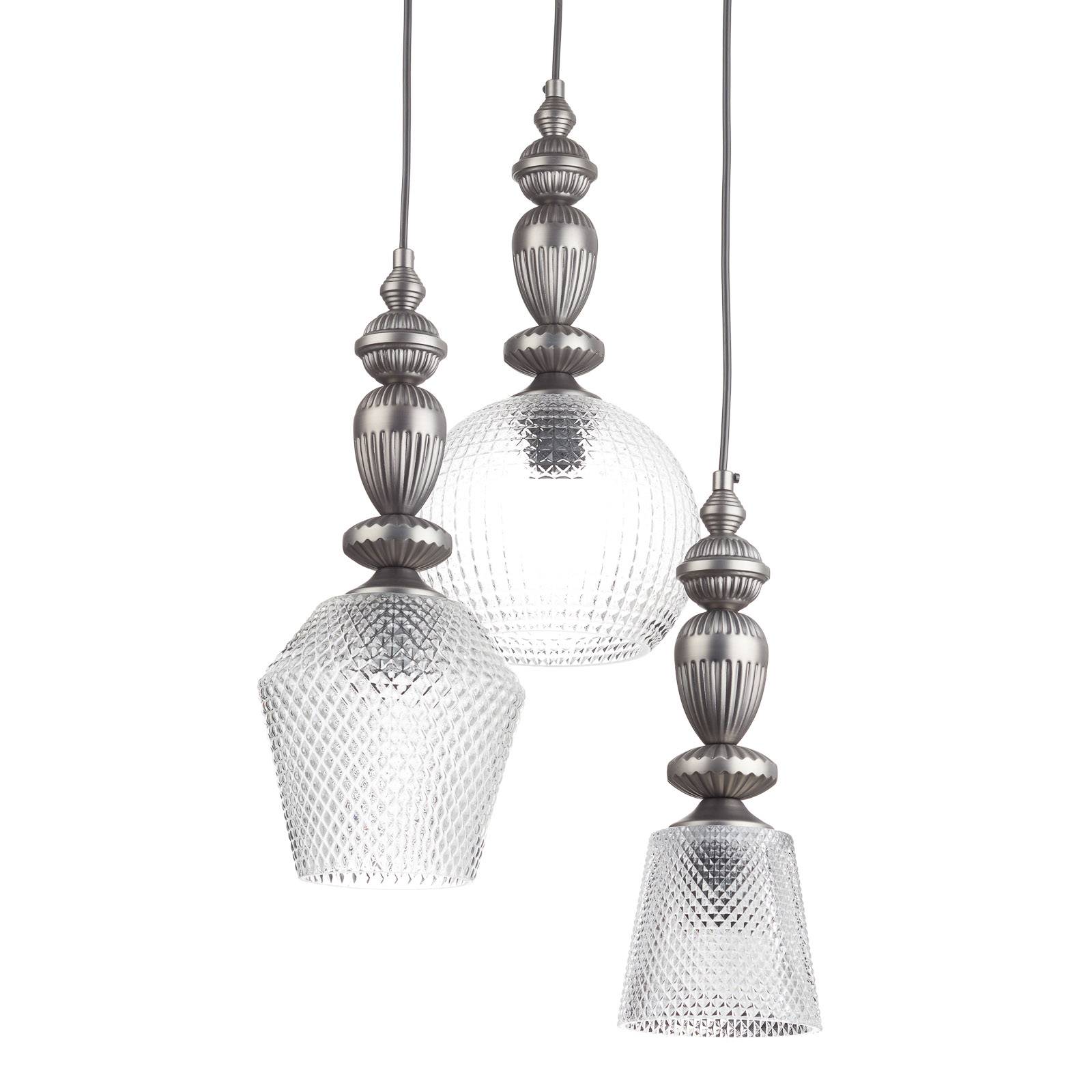3-punktowa szklana lampa wisząca Talisa