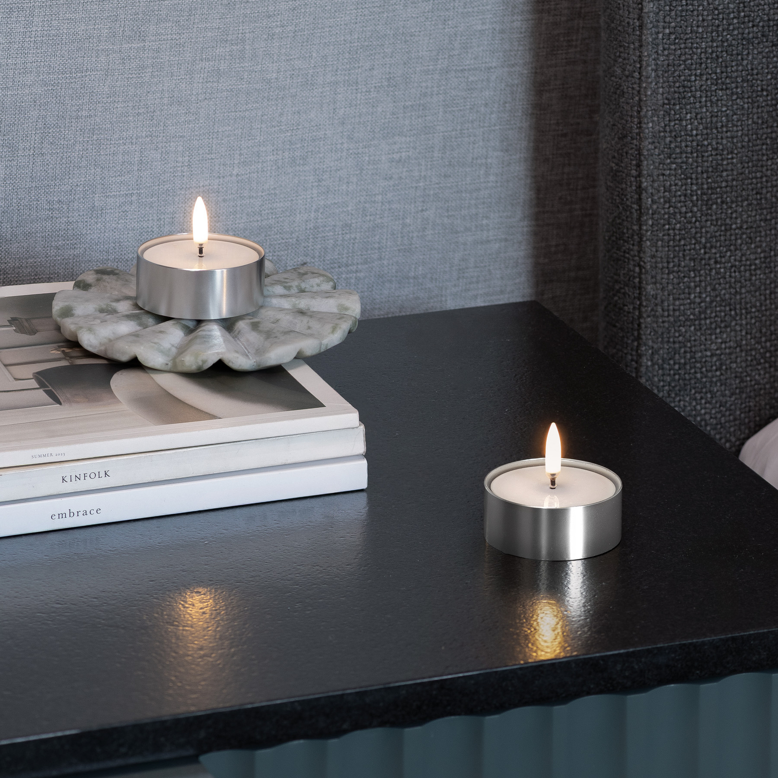 MELTED MAXI LED-blockljus, 2-pack, silver - Uyuni Lighting