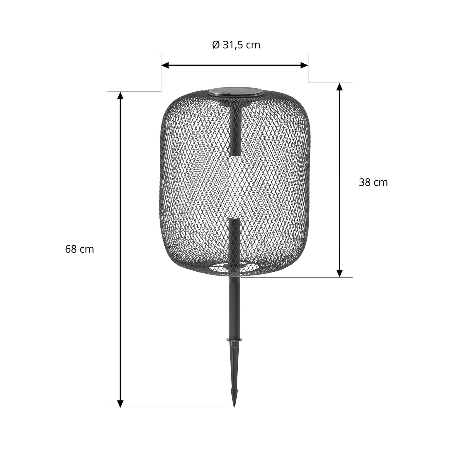 Lucande LED-solcellelampe med jordspyd, Faylen, svart, IP65