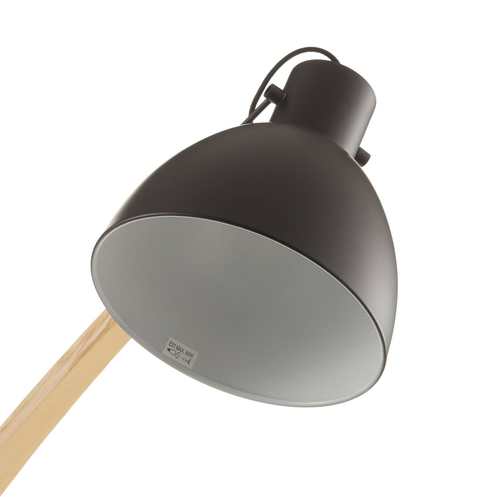 Vlotte vloerlamp Curf met zwarte lampenkap