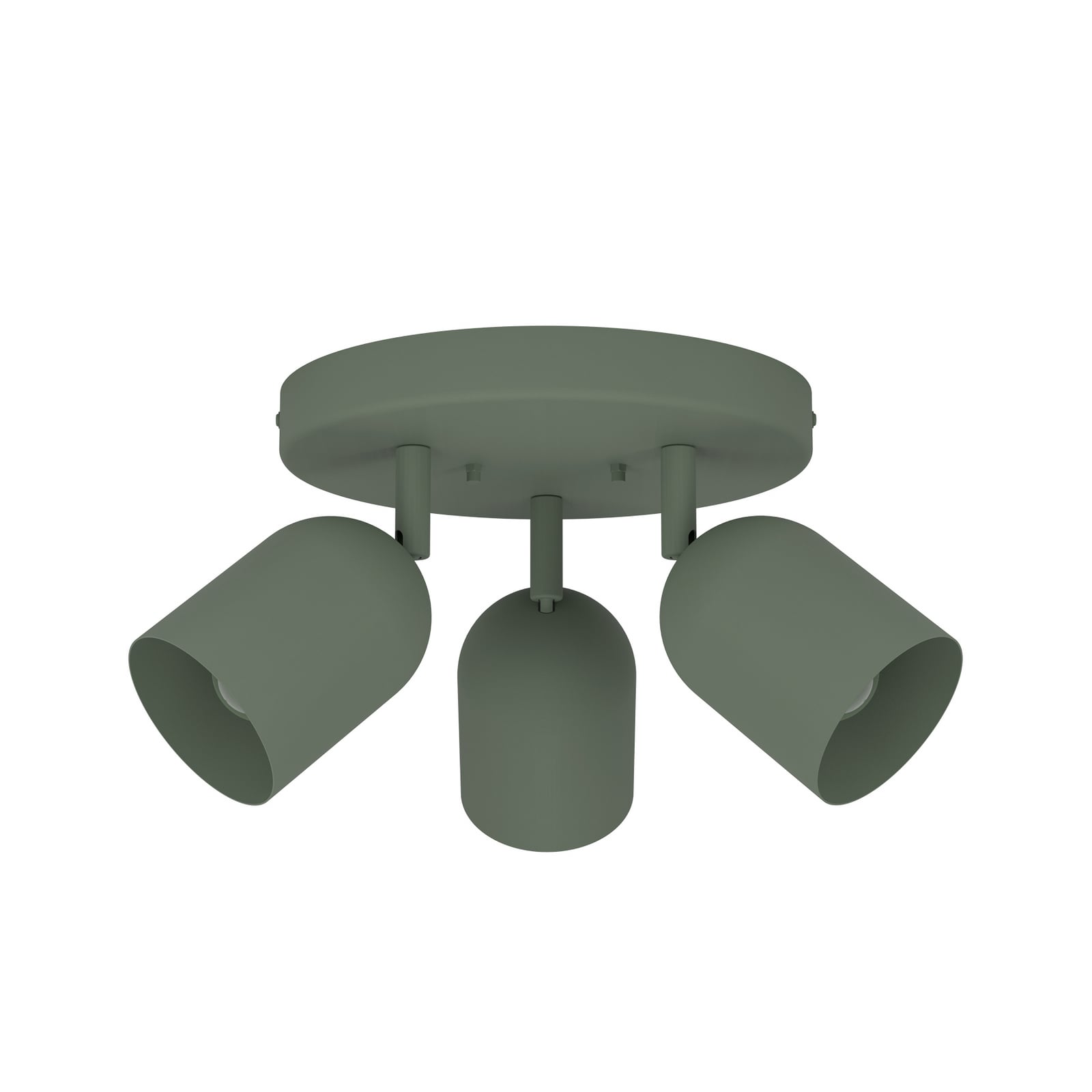 Deckenstrahler Tilston, dunkelgrün, Ø 25 cm, 3-flg., Stahl