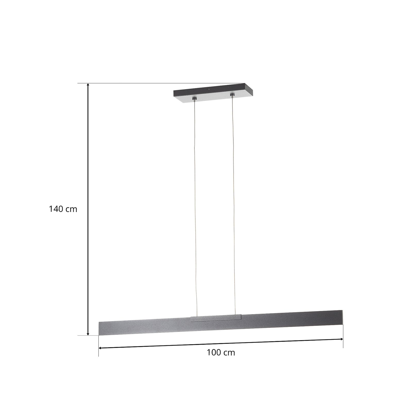 Bopp Nano - LED hanglamp, zwart 100 cm