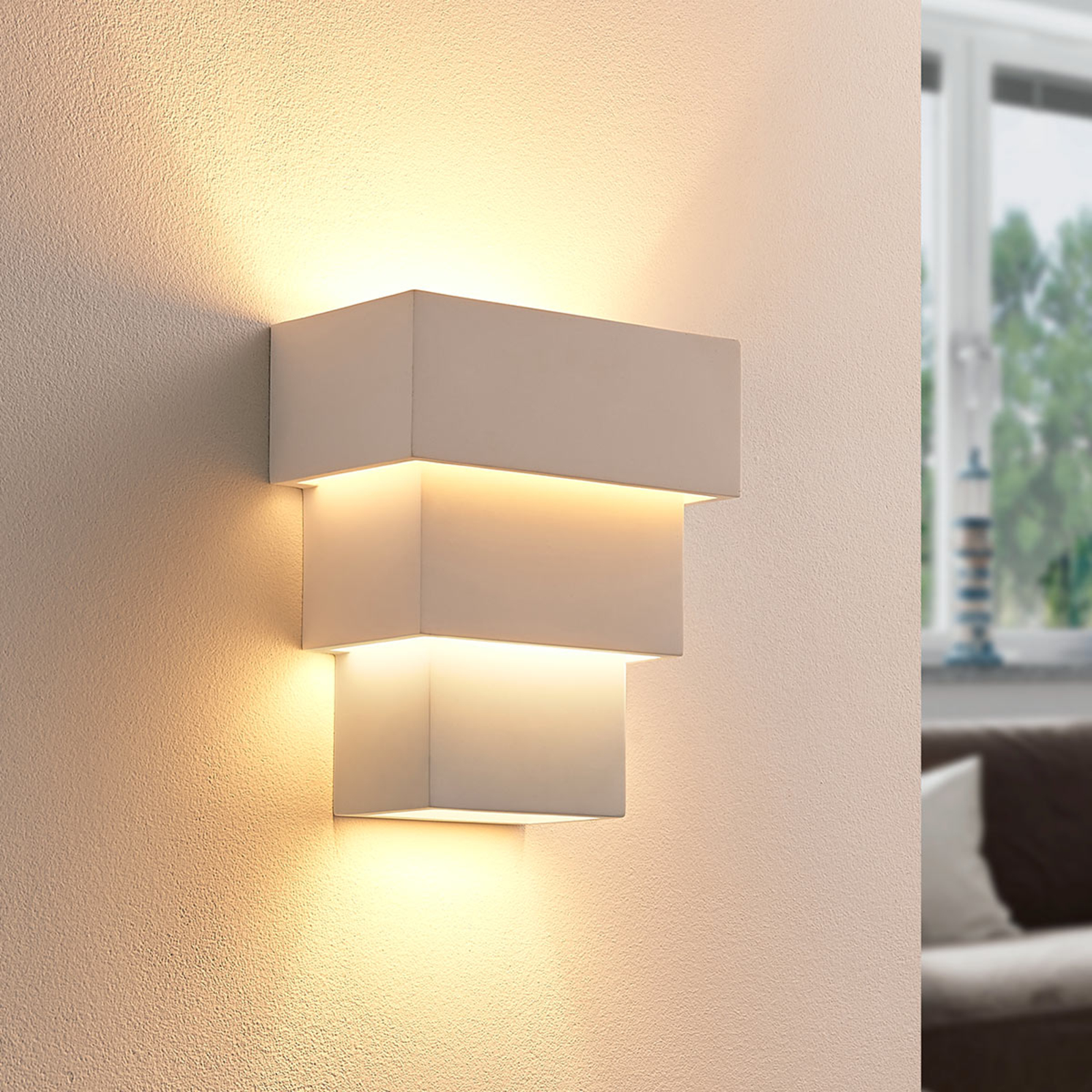 LED-Wandlampe Antonella aus Gips