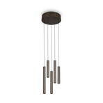 Lámpara colgante LED Arimato, Ø 35 cm, color platino, metal, CCT