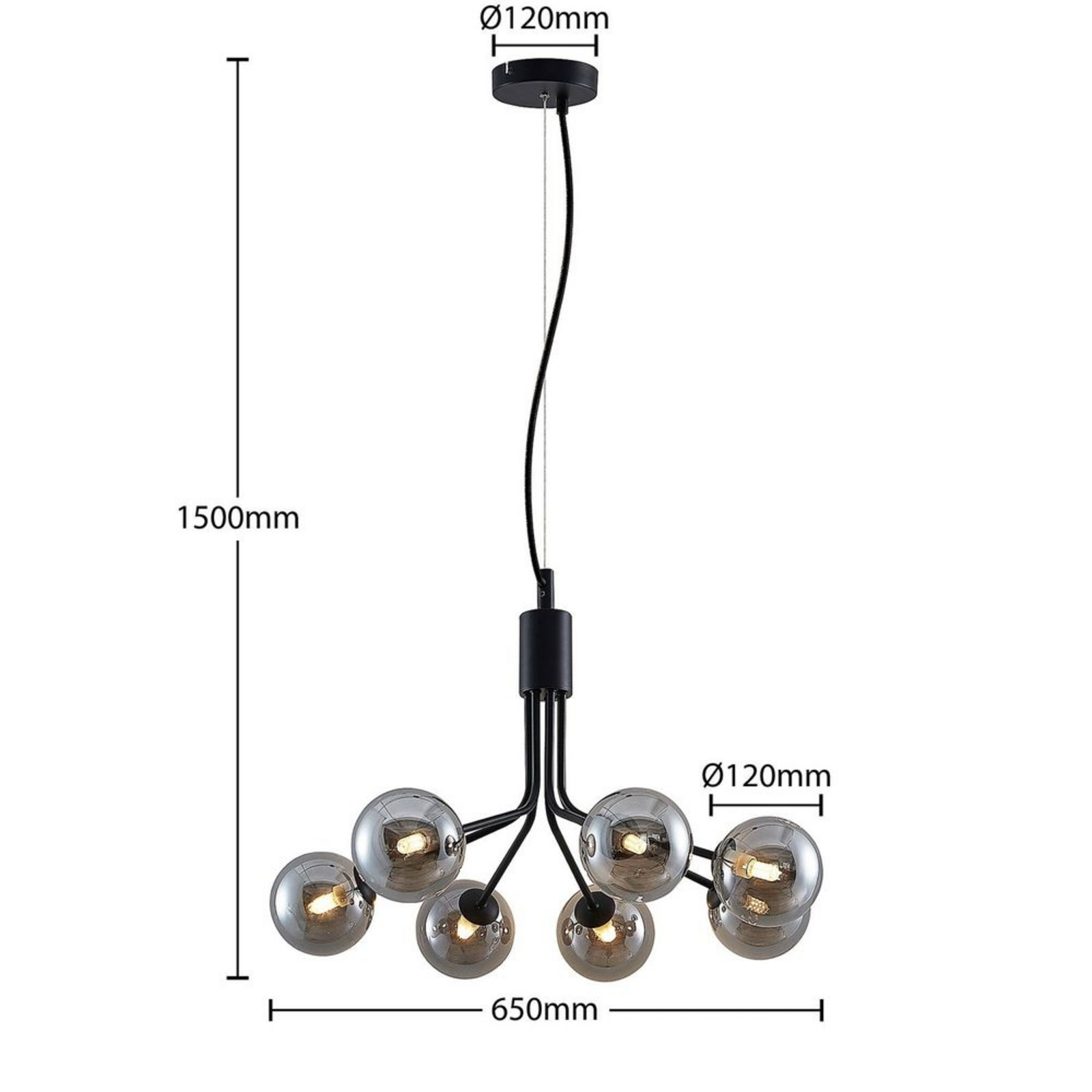 Wynina Pendant Black/Smoke - Lucande