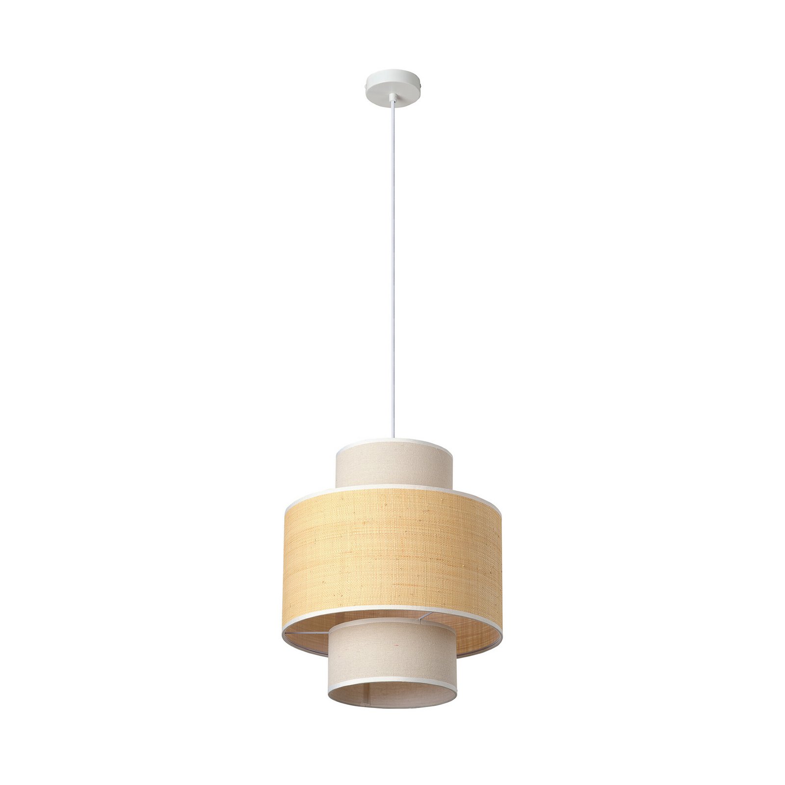 Lampada a sospensione OSRAM Decor Wrap Cylinder, beige, rafia, lino
