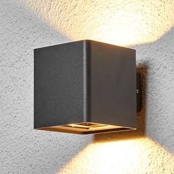 LED Außenwandleuchte Kyani Eckig Indirektes Licht Verstellbar Lampenwelt Grau 