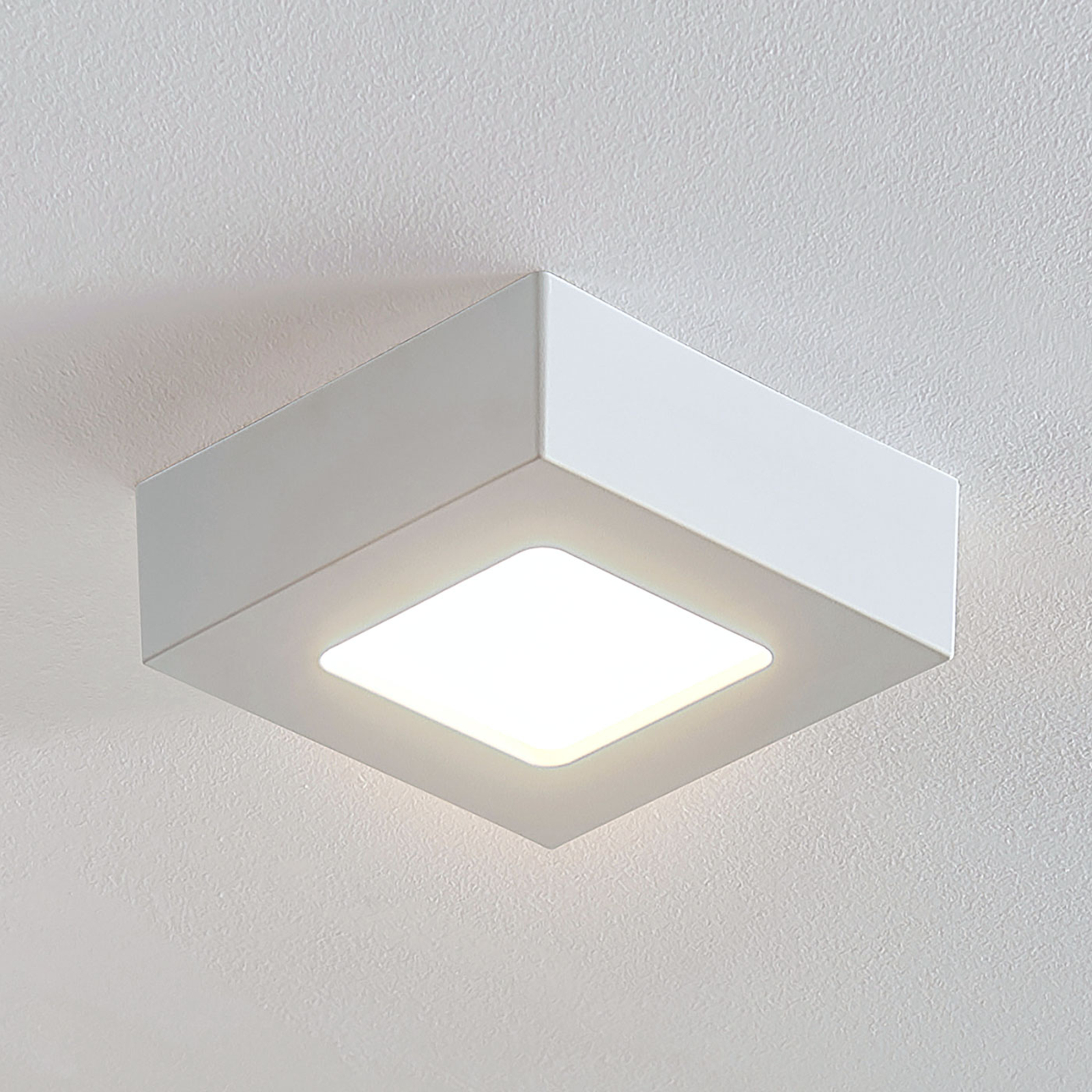 LED Deckenlampe Marlo Eckig IP44 Lampenwelt Deckenleuchte Silber Feuchträume