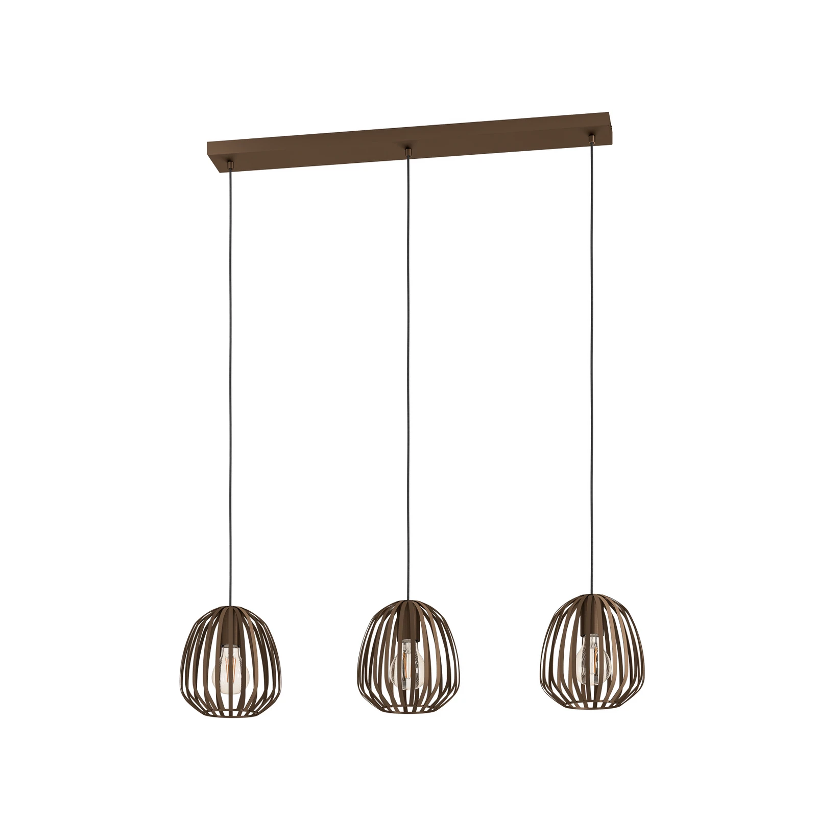 Závěsné světlo Espinal, bronz broušený, délka 90 cm, 3 žárovky.