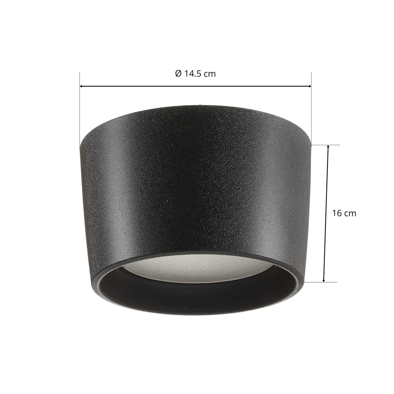 Downlight Livia Ø 16 cm preto/resina sintética fosca GX53 CCT