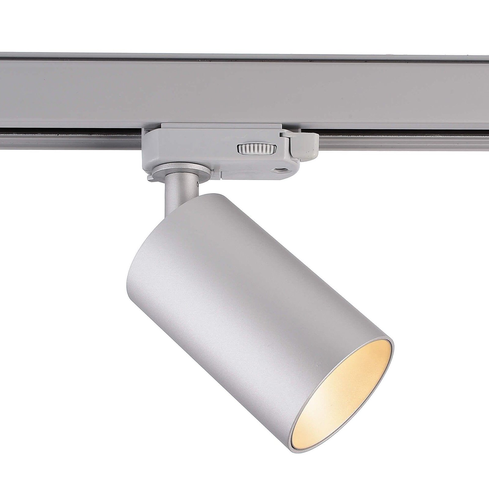 spot triphasé sur rail Can, argenté, aluminium, GU10, orientable