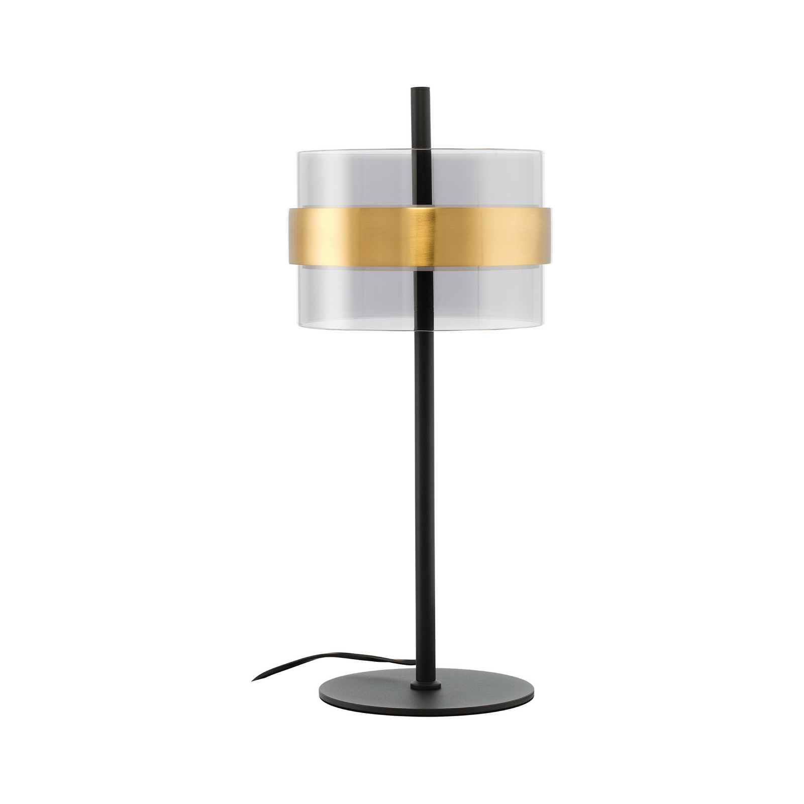 LED-bordlampe Inside, messingfarget/røykgrå, høyde 49 cm