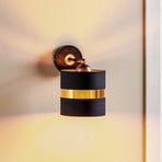 Palmira wall light, fabric lampshade, black/gold