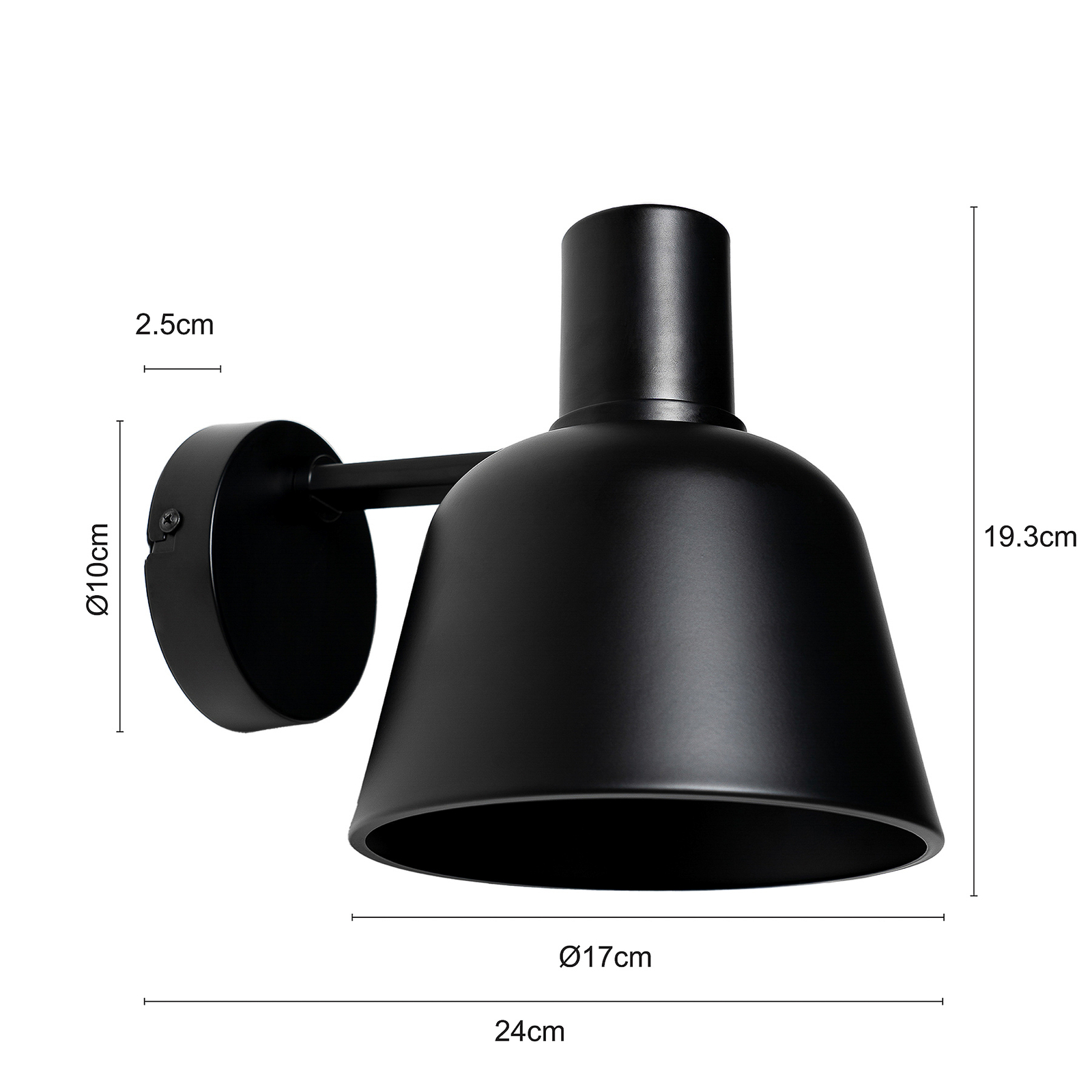 Lucande Servan-væglampe i sort jern