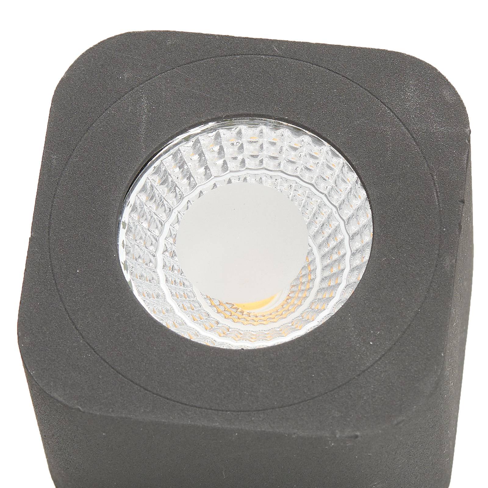 Kwadratowy downlight LED Palmi, antracytowy