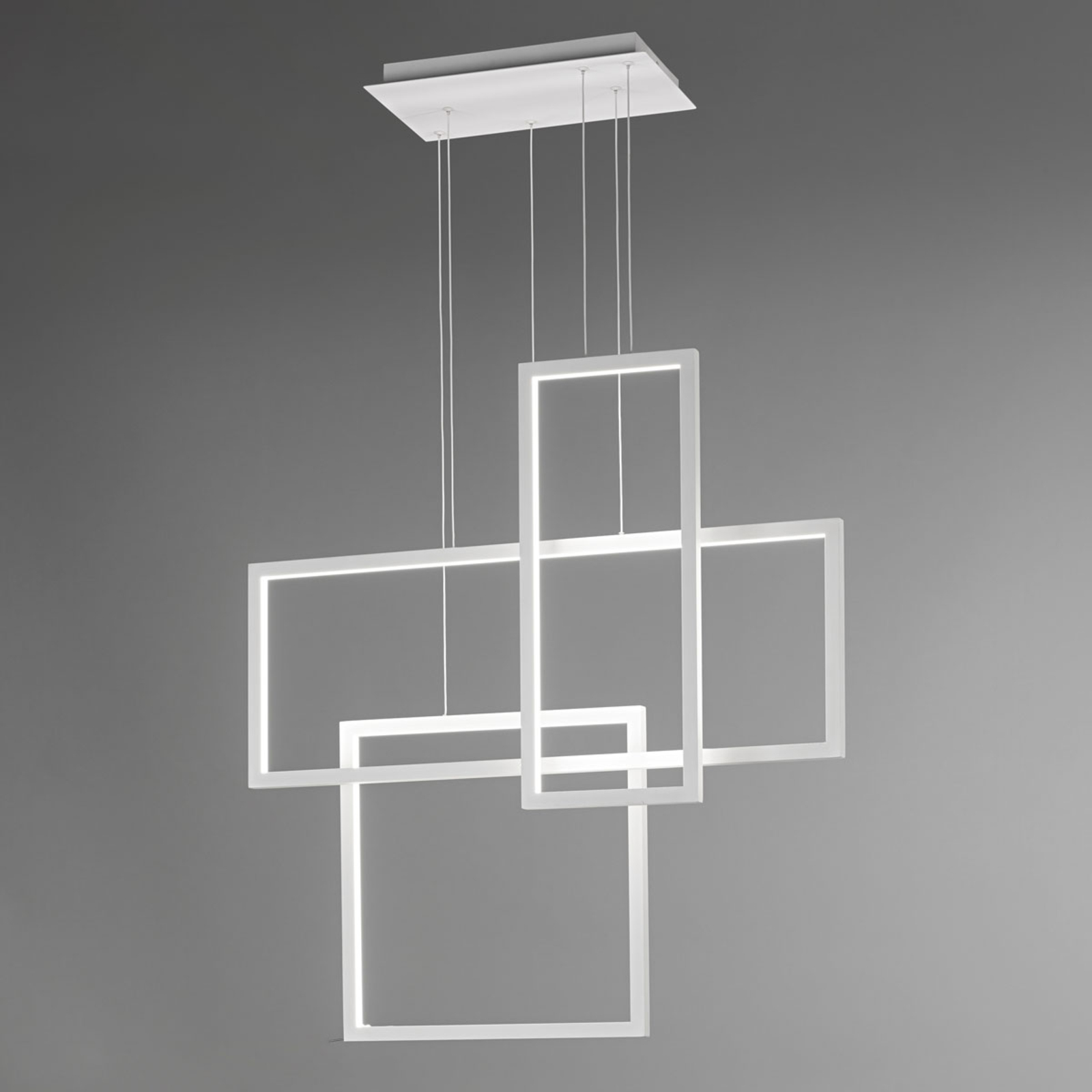 Perenz Cross LED hanging light with three rectangles | Aluminium