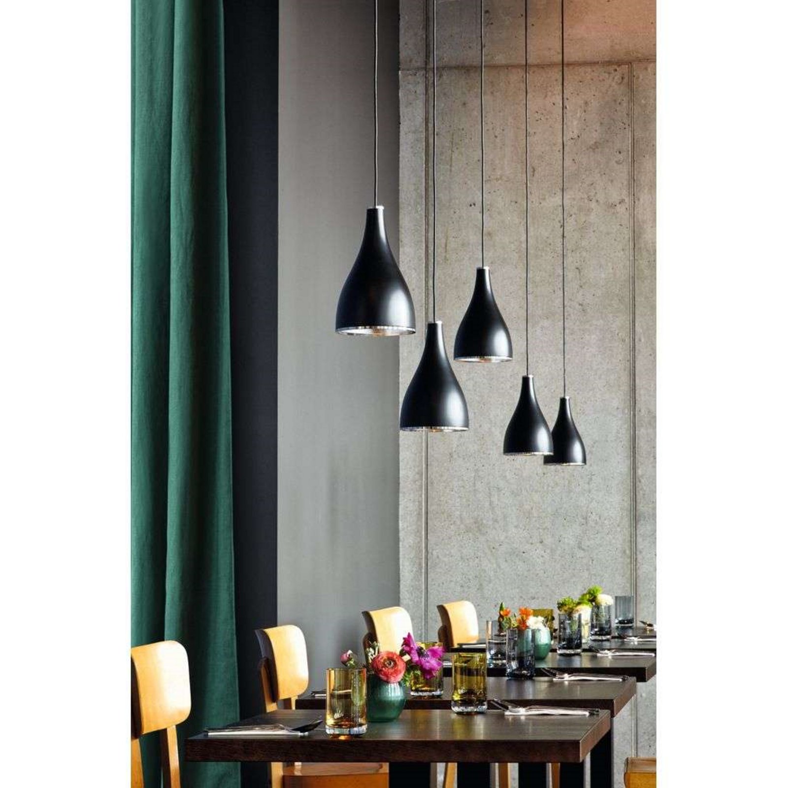 One Eighty Adjustable Lustră Pendul S Black - Serien Lighting