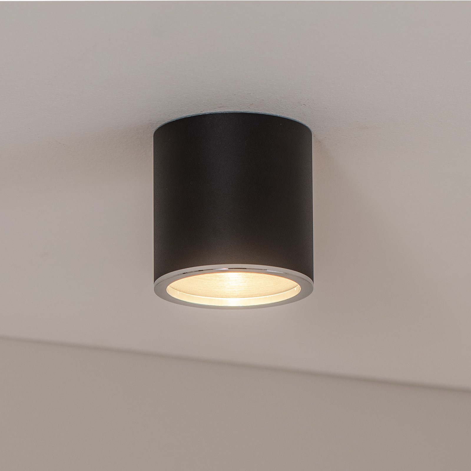 BEGA LED-Aufbaustrahler Studio Line, schwarz/alu, Ø 9 cm Alu