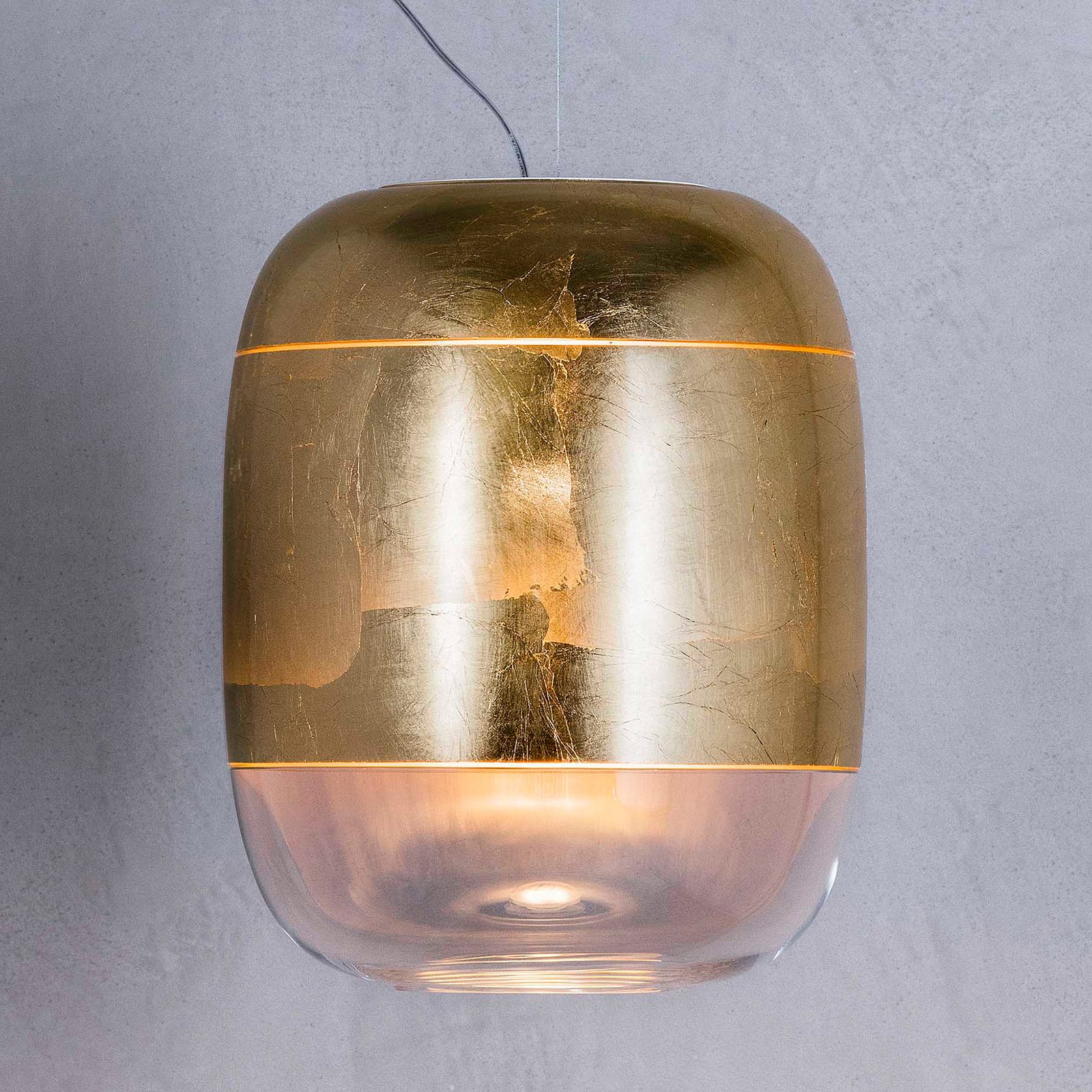 Prandina Gong S3 závesná lampa zlatá