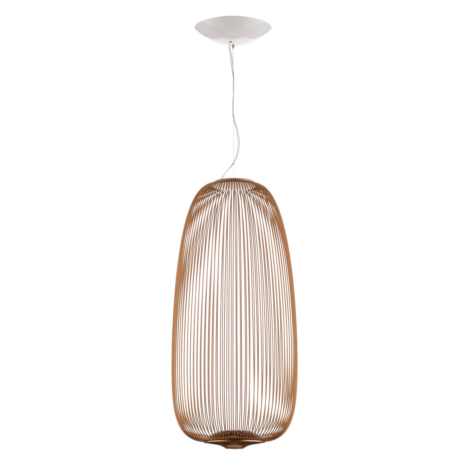 foscarini - spokes 1 lampa wisz?ca led mied?, do salonu / jadalni, stal lakierowana, aluminium, 30w, wys. 71 cm