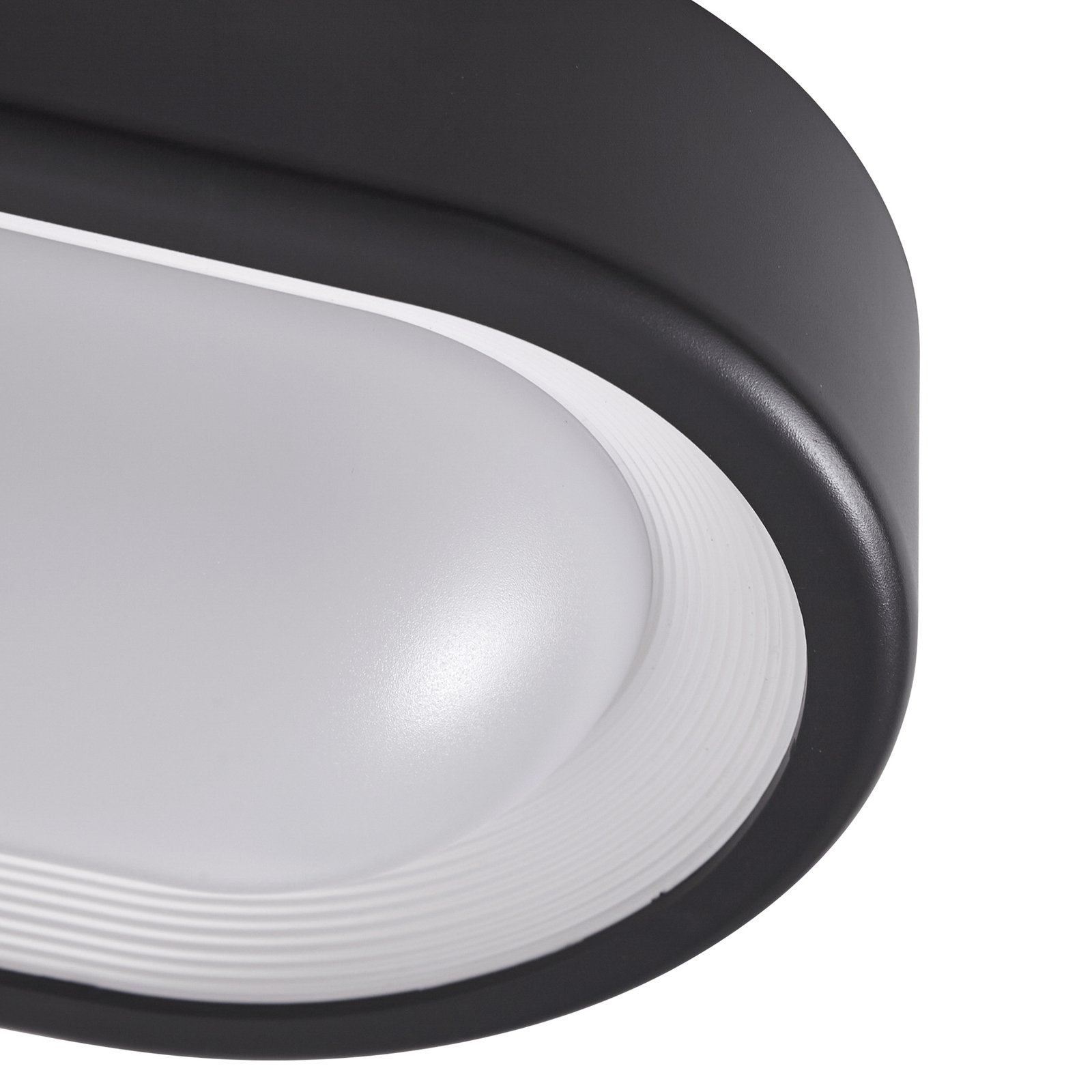 Niniel Oval LED Buiten Plafondlamp Black/White - Lindby