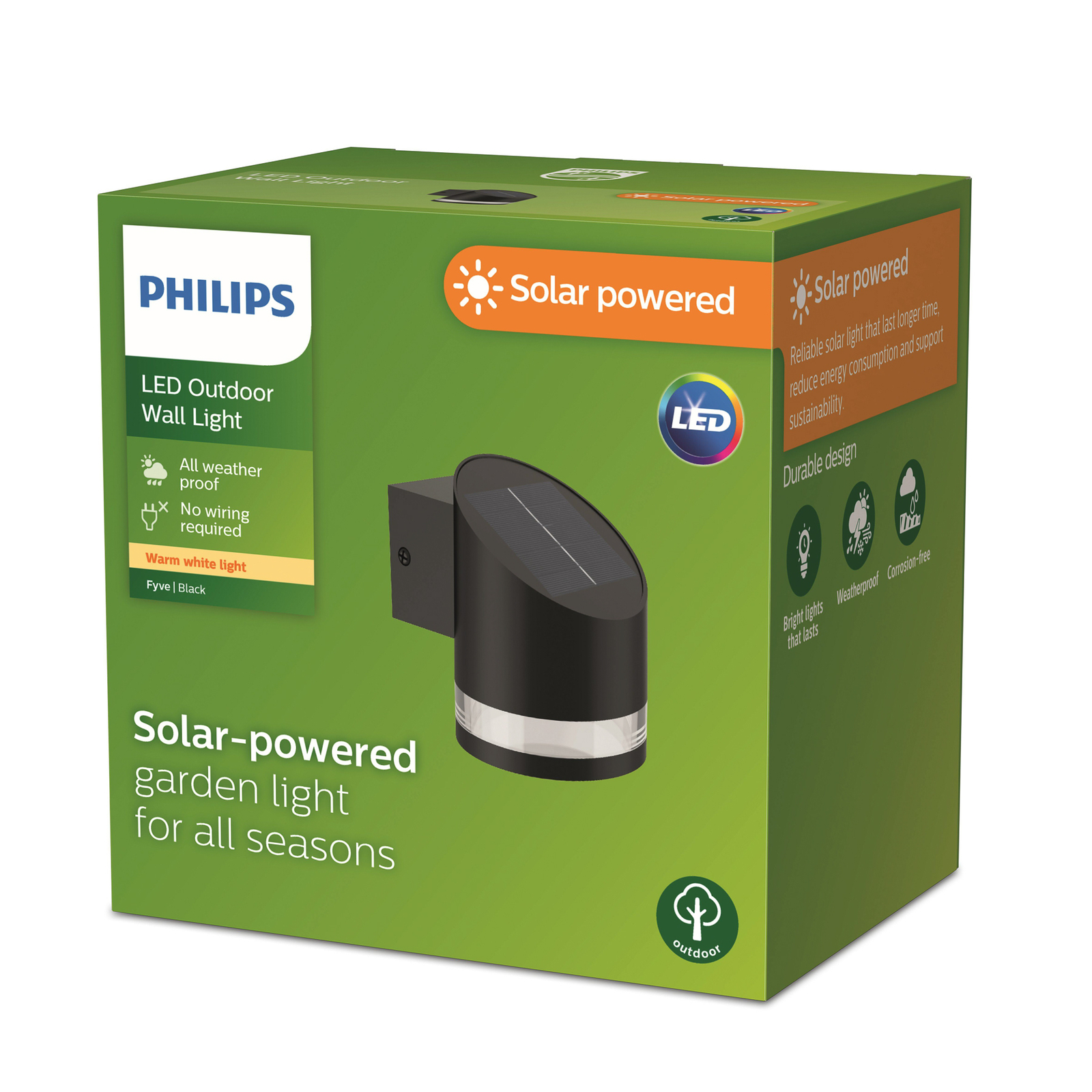 Solární nástěnné světlo Philips LED Fyve
