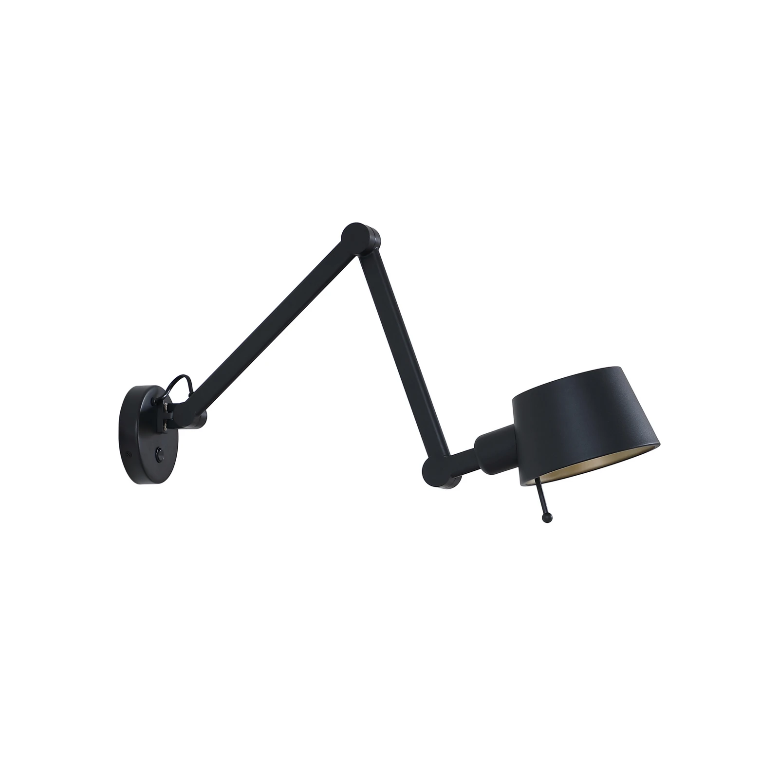 Lucande applique murale Silka, noir, métal, hauteur 9,5 cm