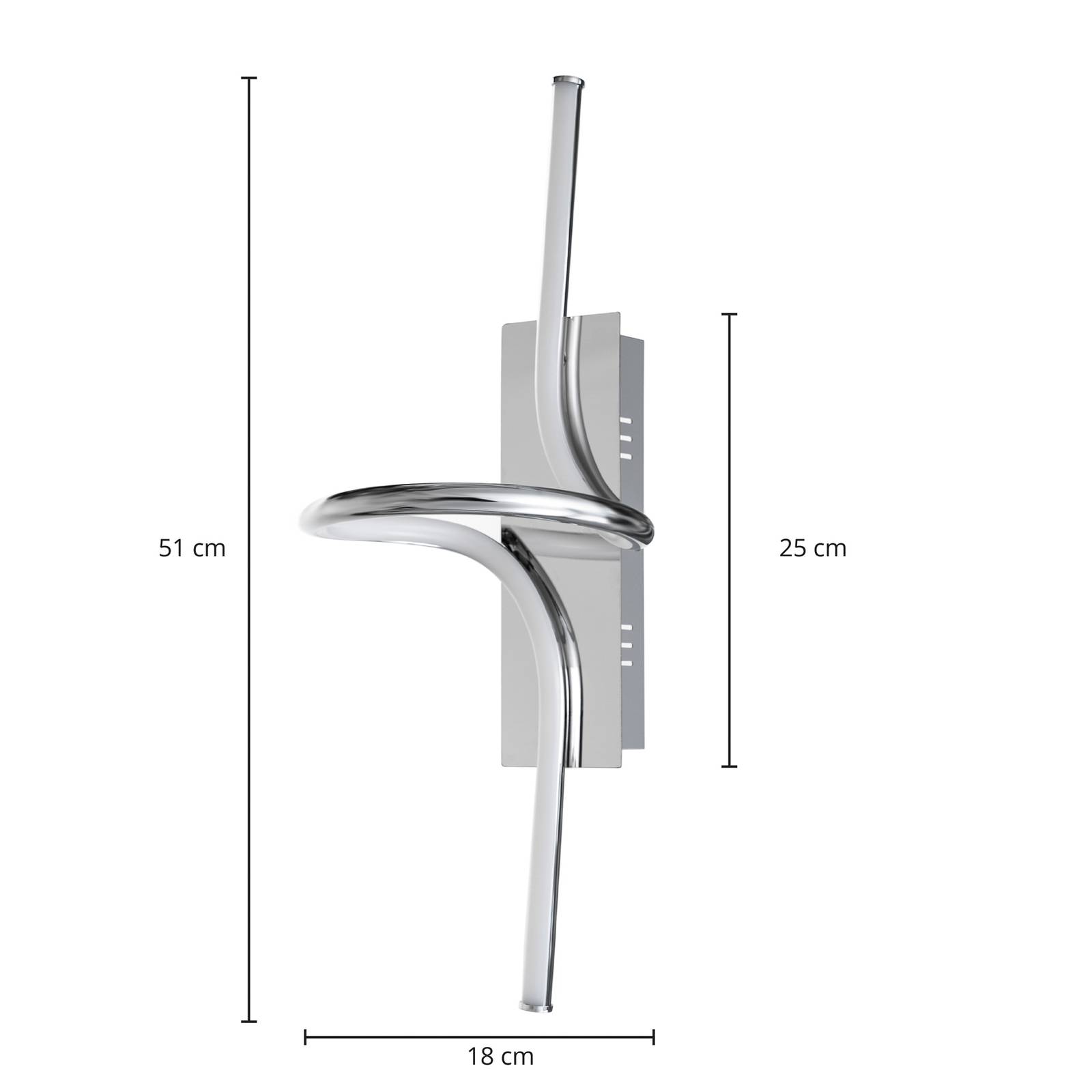 Lindby Divola kinkiet LED, stepdim, chrom