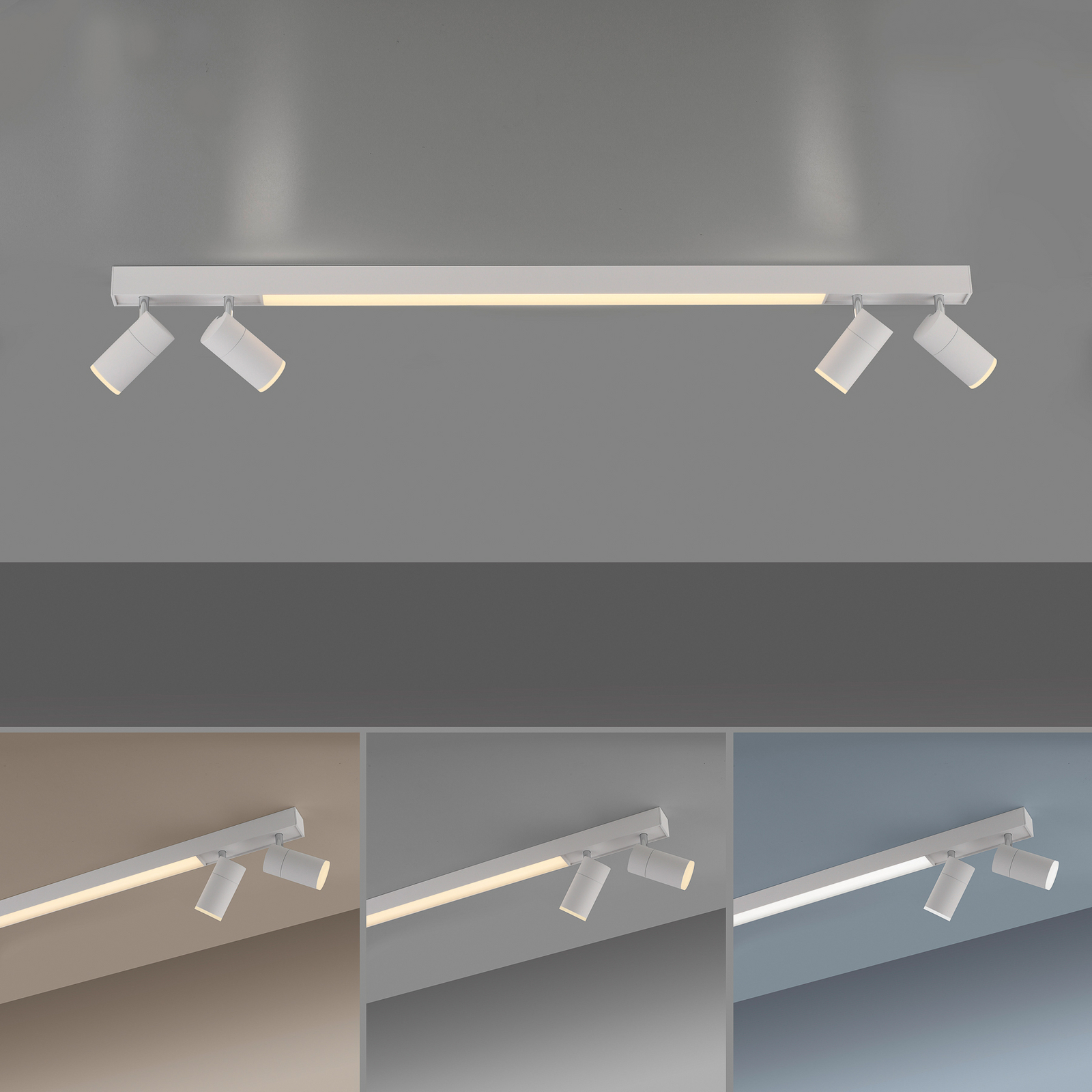Lampa sufitowa LED PURE Lines, 120 cm, biała, CCT, pilot