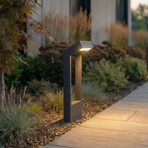 Arcchio LED-väglampa Kovato, höjd 60 cm, mörkgrå, IP65