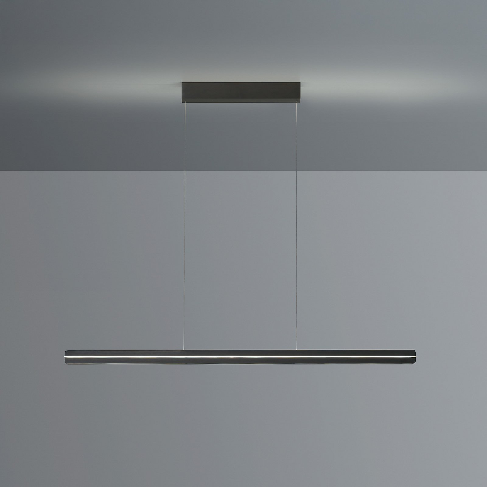 Candeeiro suspenso LED Bopp Switch, preto, comprimento 118 cm, metal