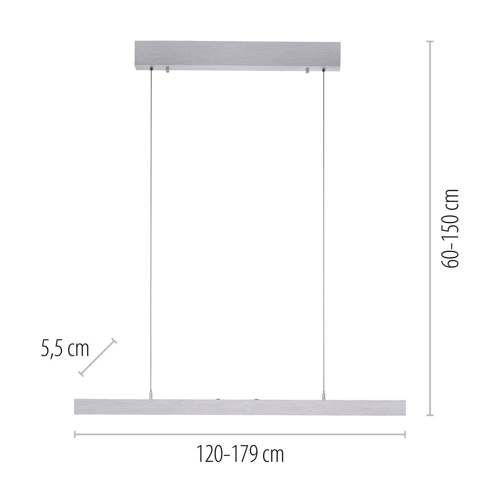Paul Neuhaus LED závěsné světlo Adriana Comfort Lift, hliník, CCT