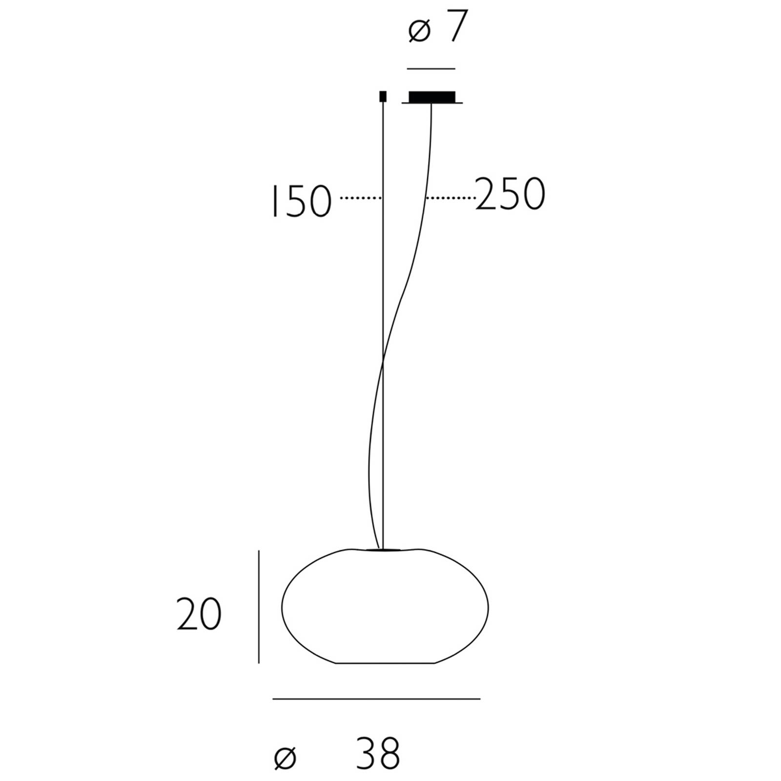 Szklana lampa wisząca AIH 38 cm biała