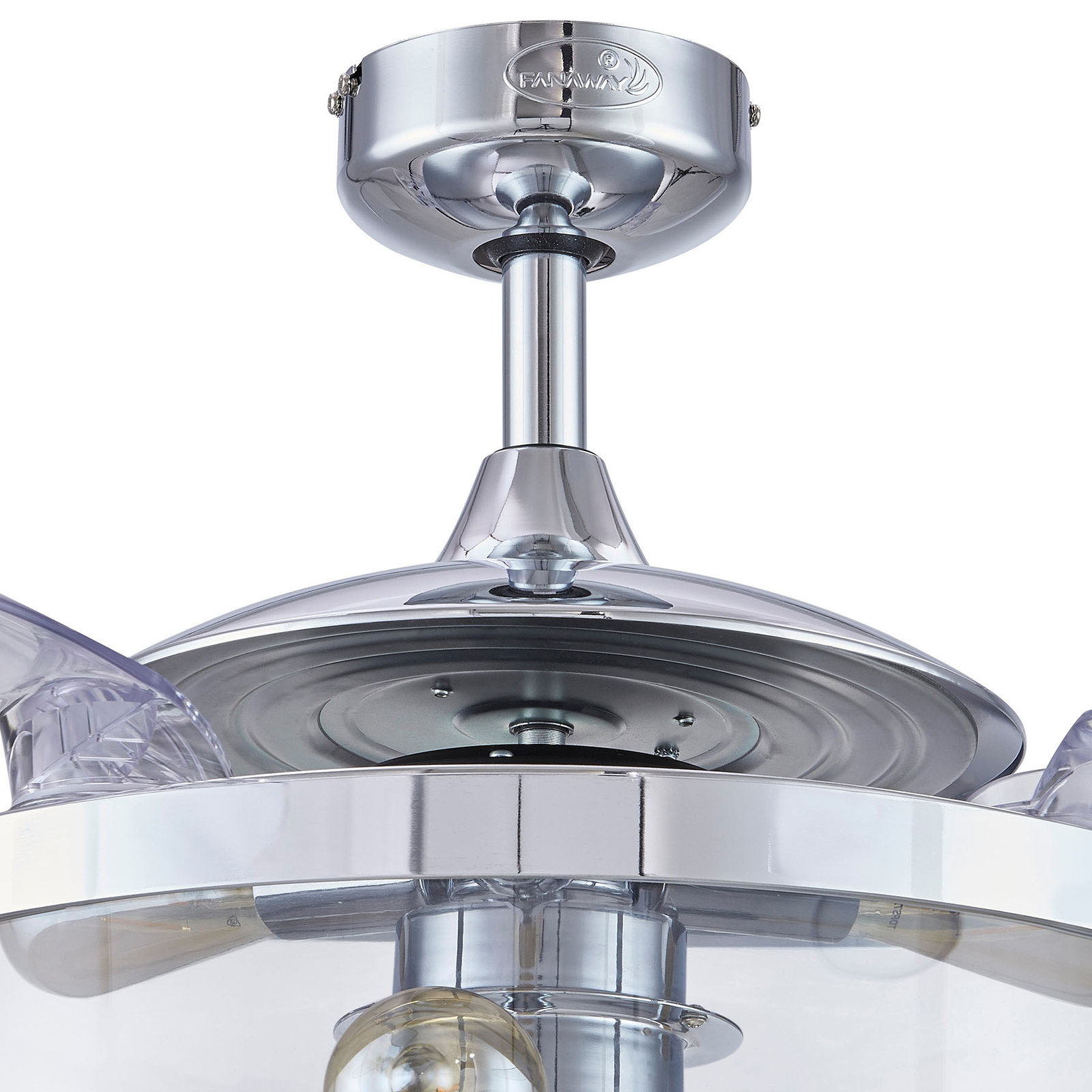 Fanaway Classic ceiling fan with light, chrome Lights.co.uk